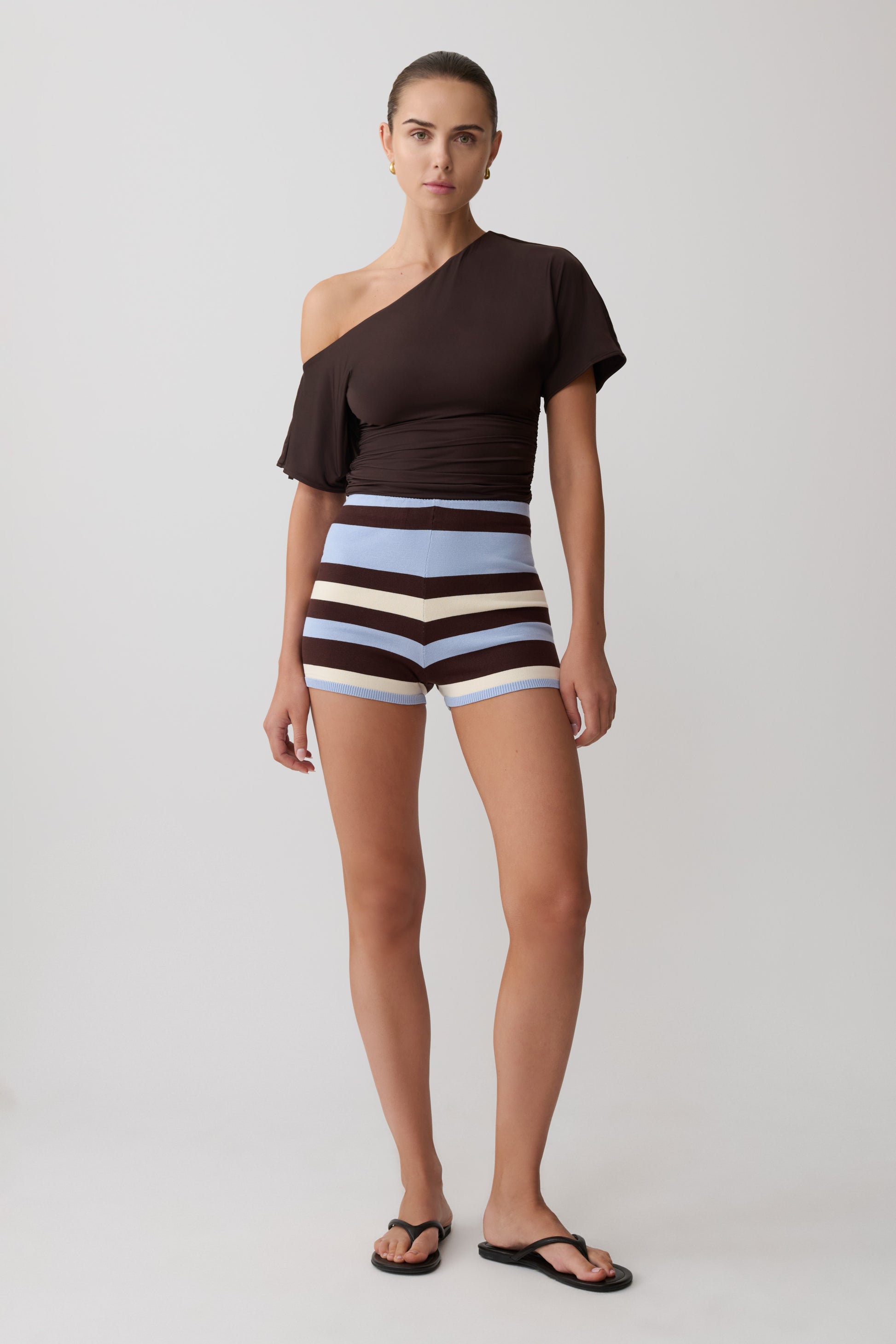Philly Stripe Knit Short - Chocolate/Blue #8