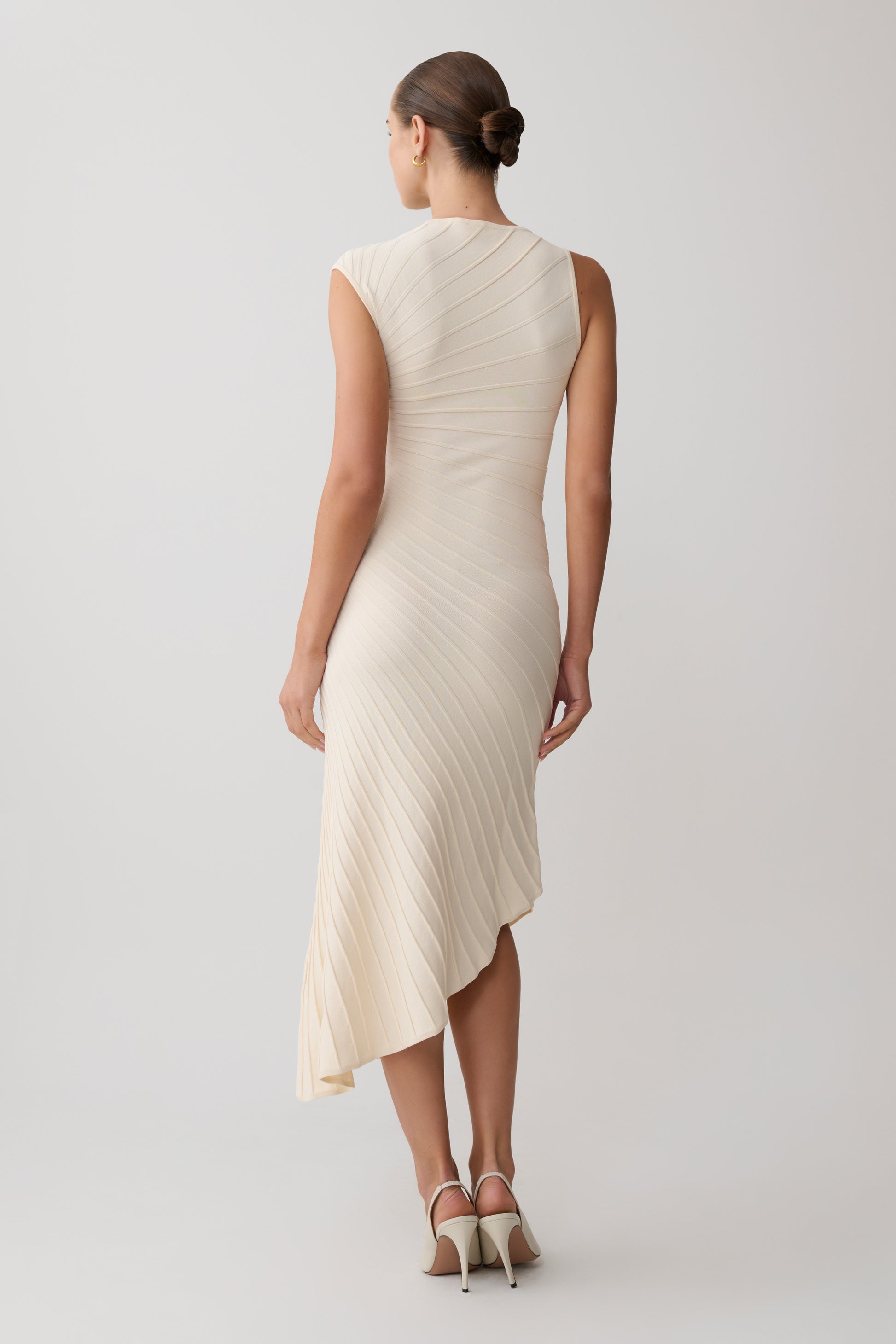 Milasandra Pleated Knit Dress - Ivory #2