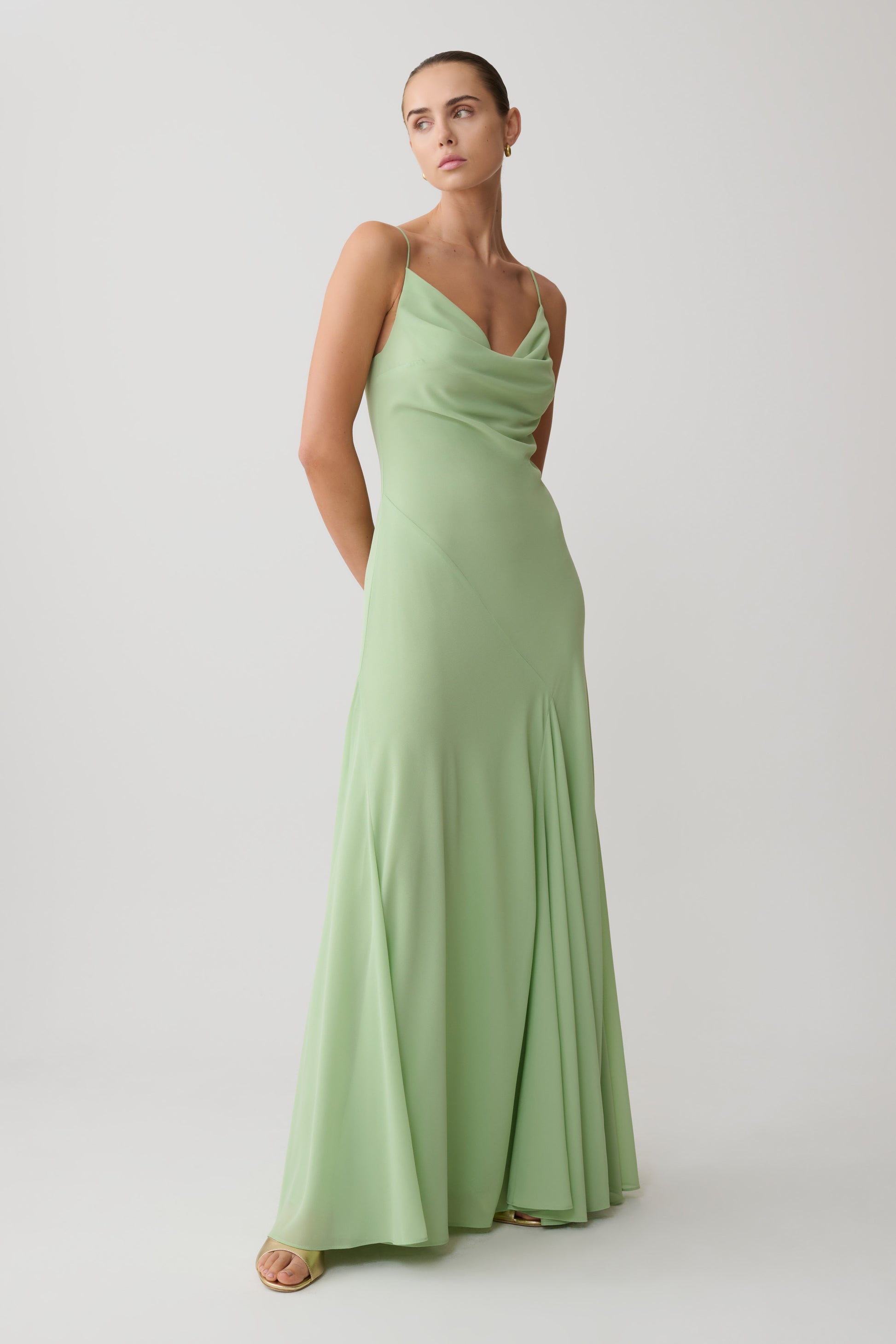 Aurelia Chiffon Maxi Dress - Sage #5