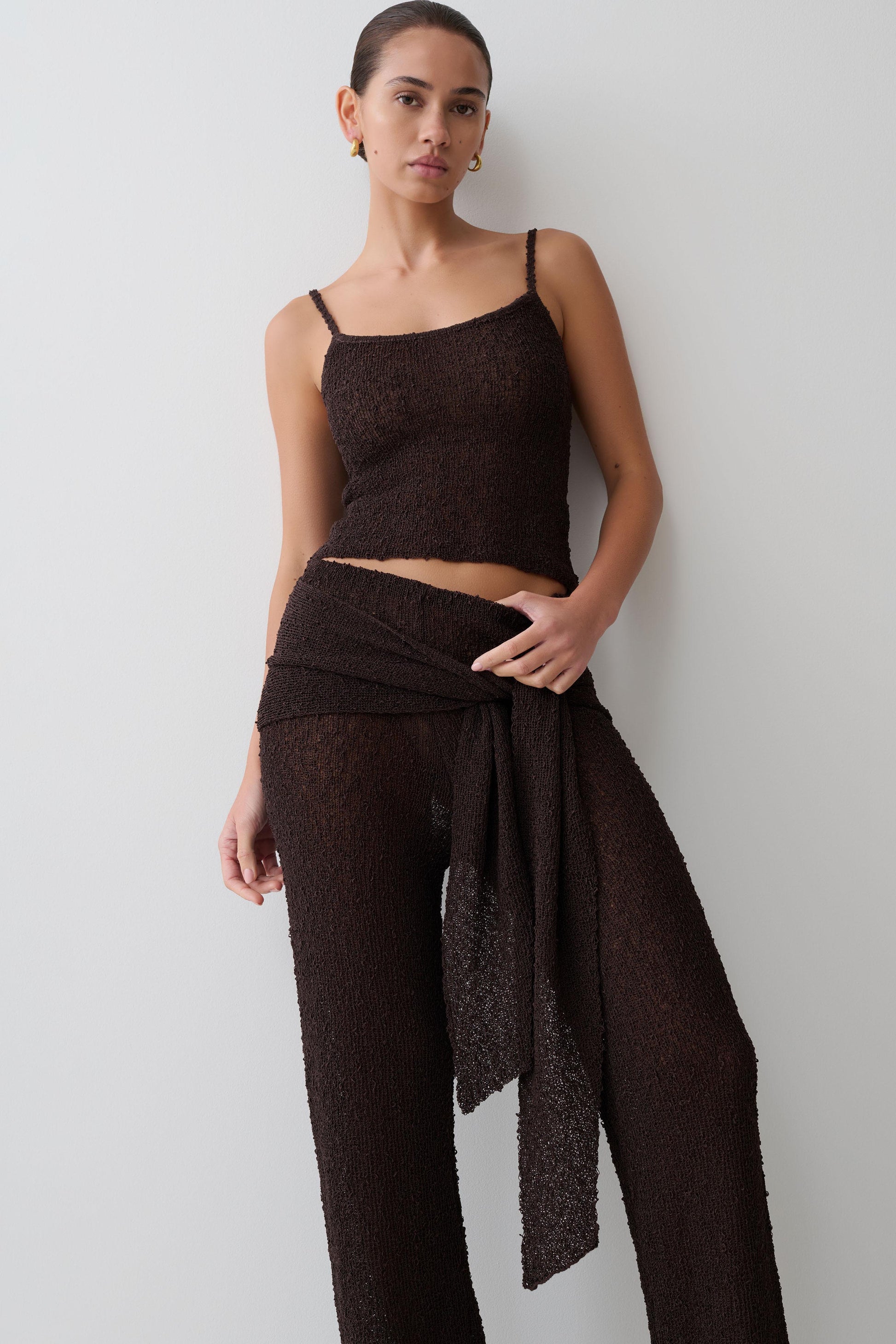Mattais Boucle Knit Pants - Dark Chocolate #3