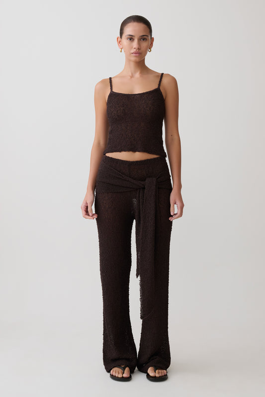 Mattais Boucle Knit Pants - Dark Chocolate