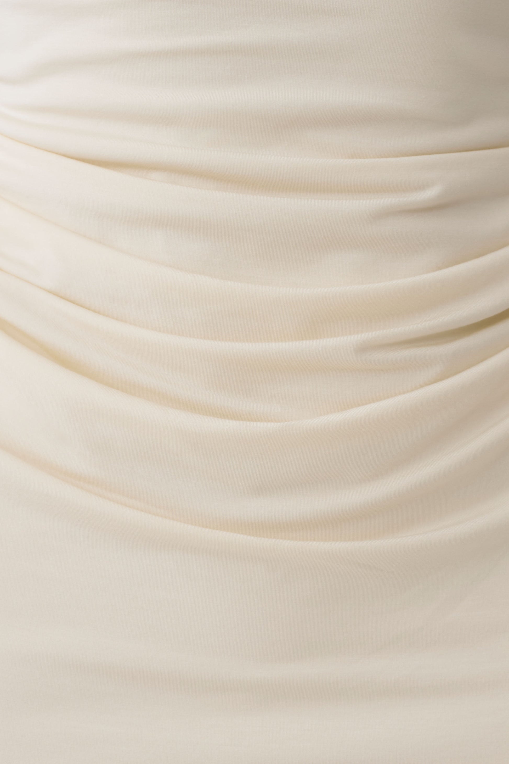 Vina Gathered Jersey Midi Dress - Ivory #8