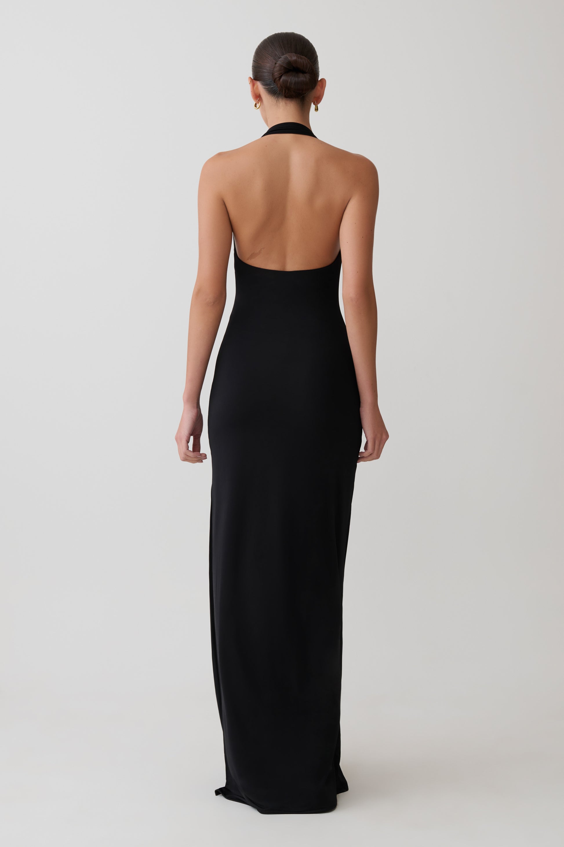 Khanh Slinky Halter Maxi Dress - Black #4