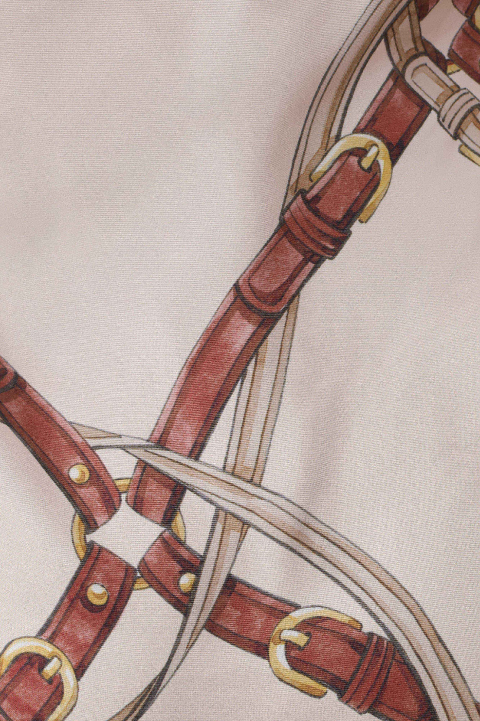 Adelaide Draped Satin Halter Top - Chain Print #7