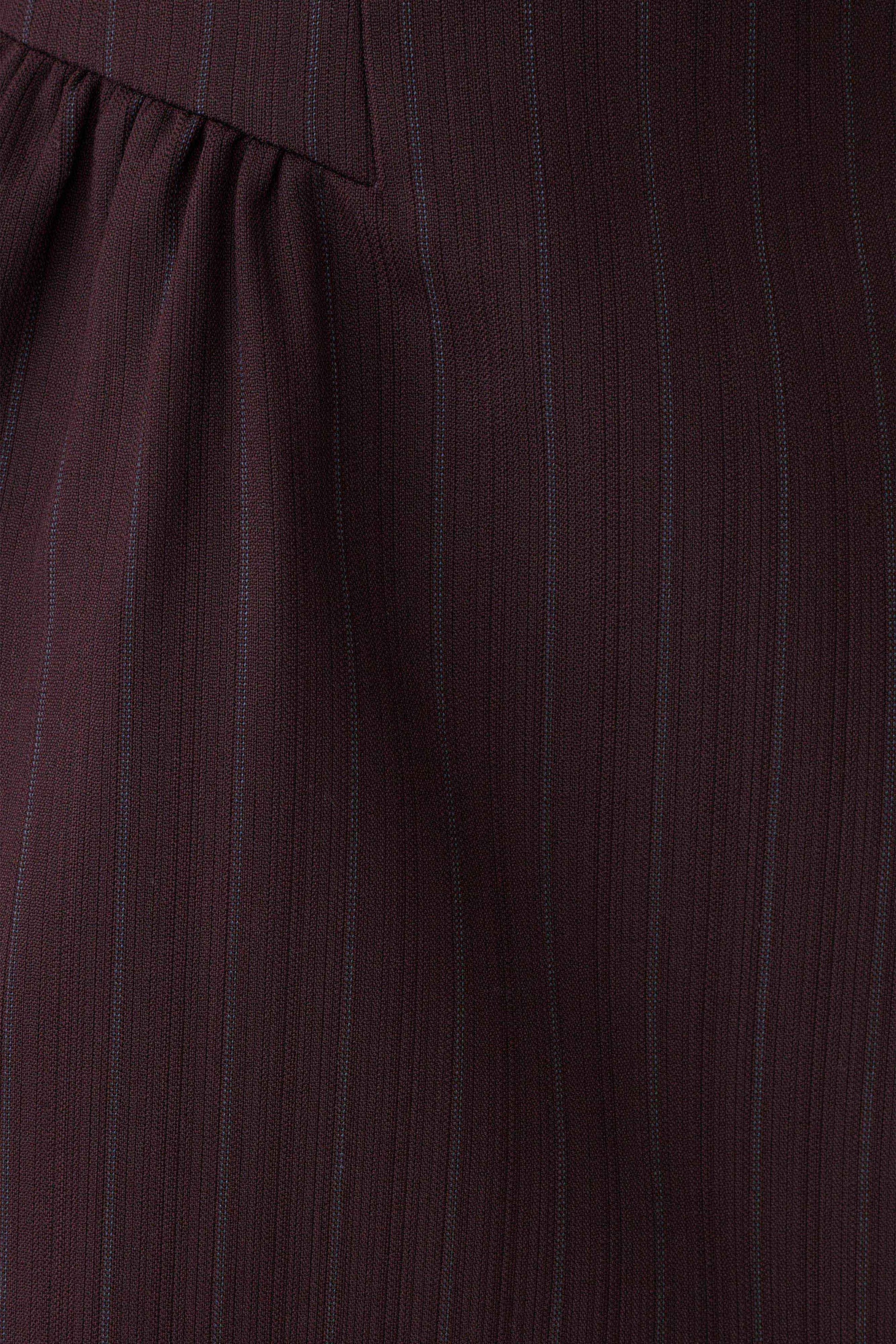 Hallie Boat Neck Mini Dress - Plum Pinstripe #12