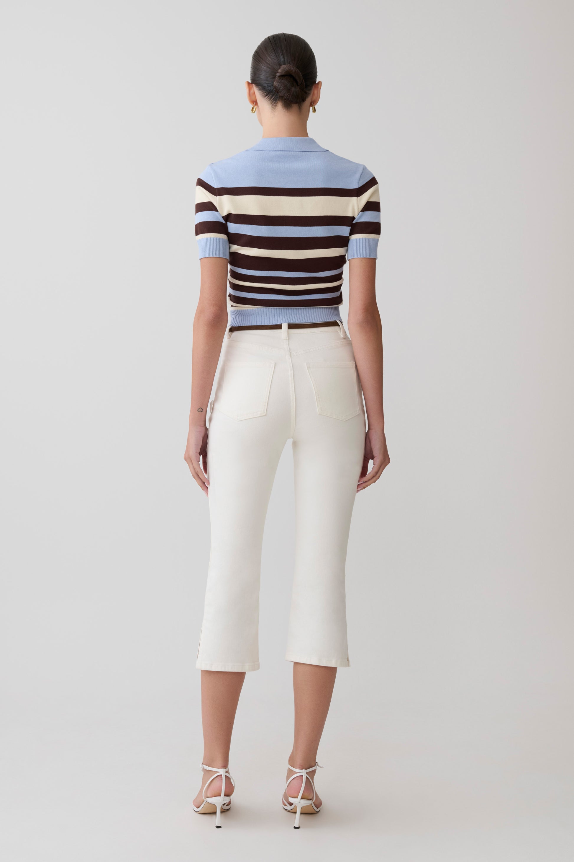 Mary Denim Capris - White #2