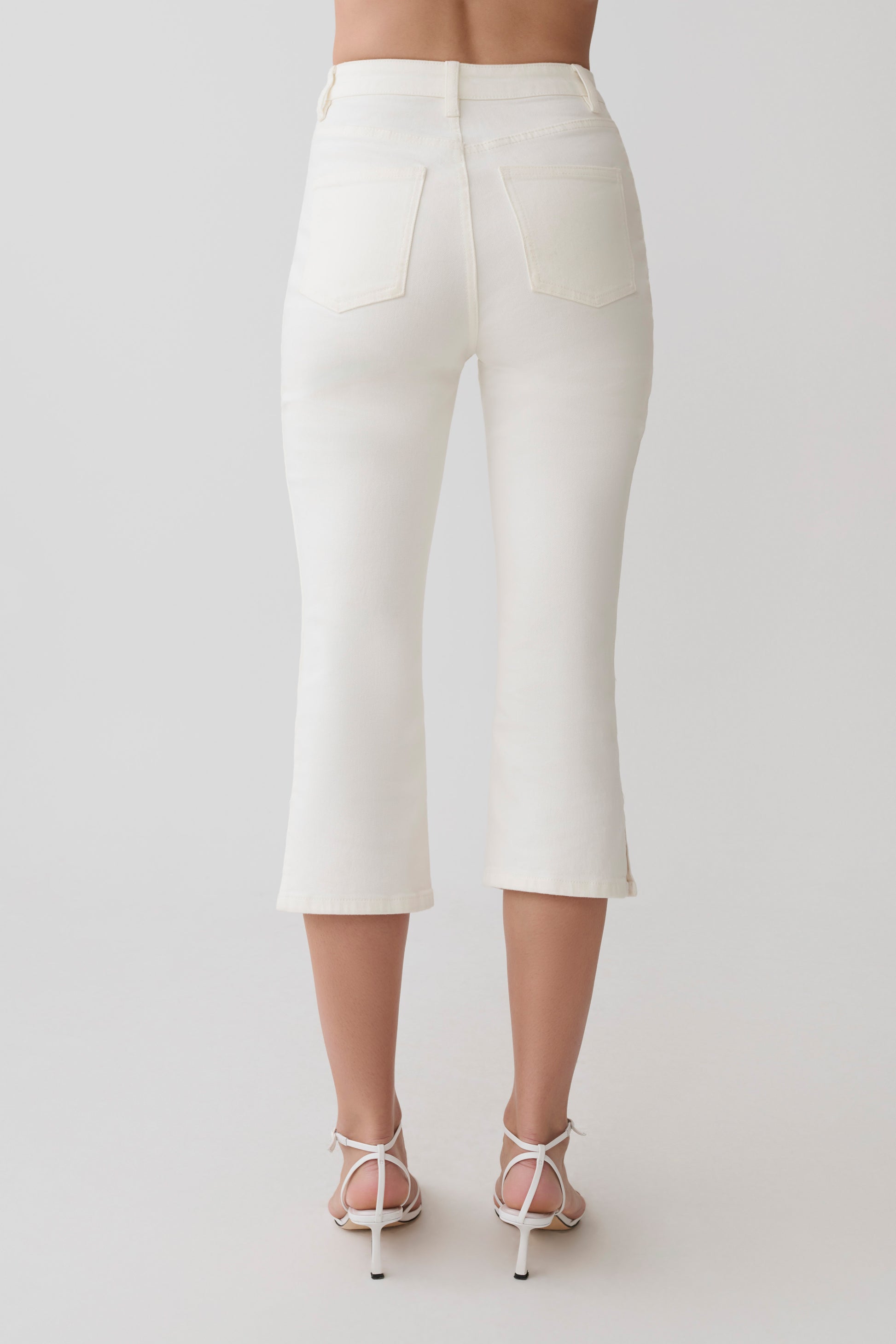 Mary Denim Capris - White #5
