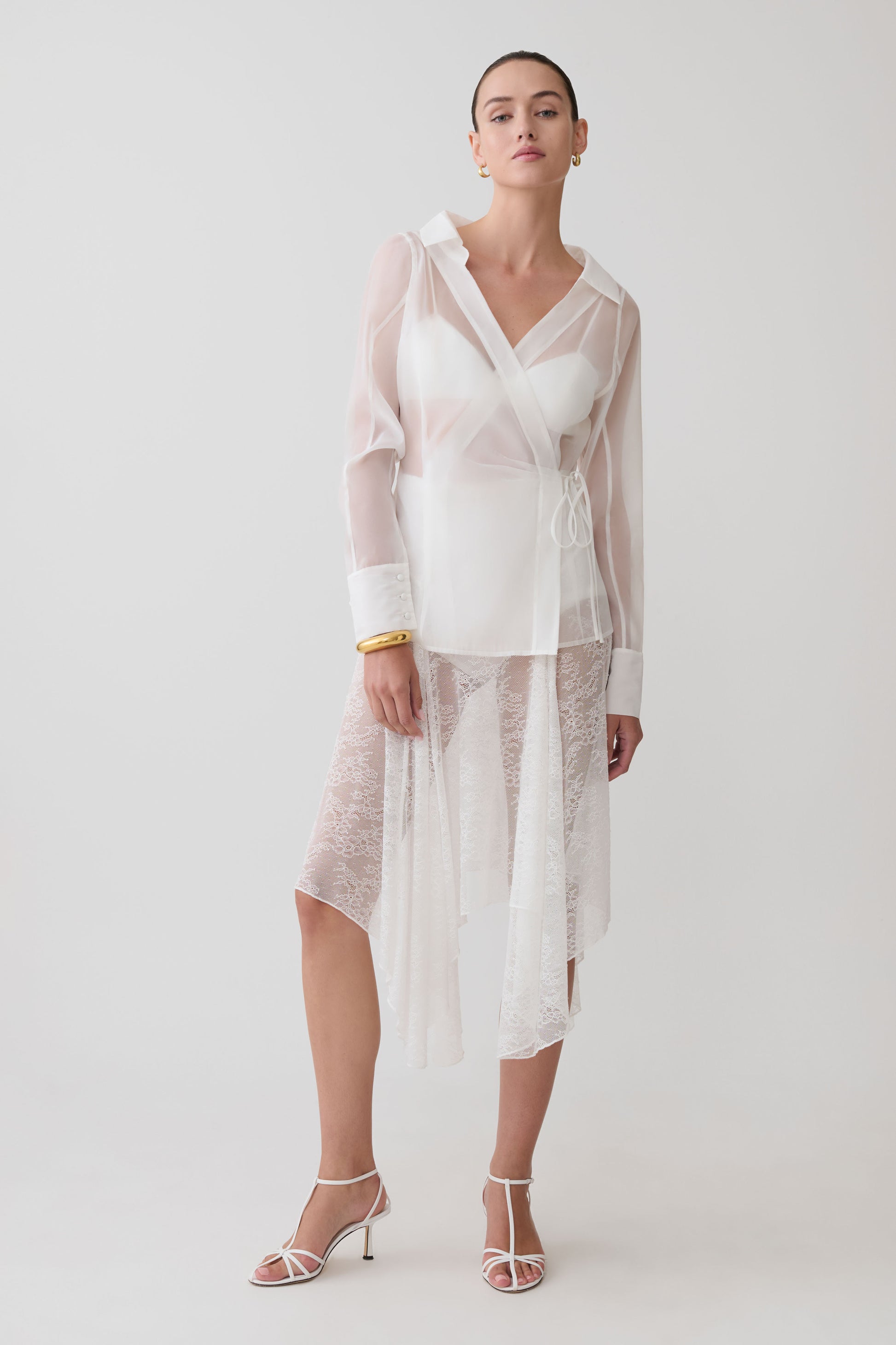 Haime Lace Hankie Midi Skirt - Ivory #4
