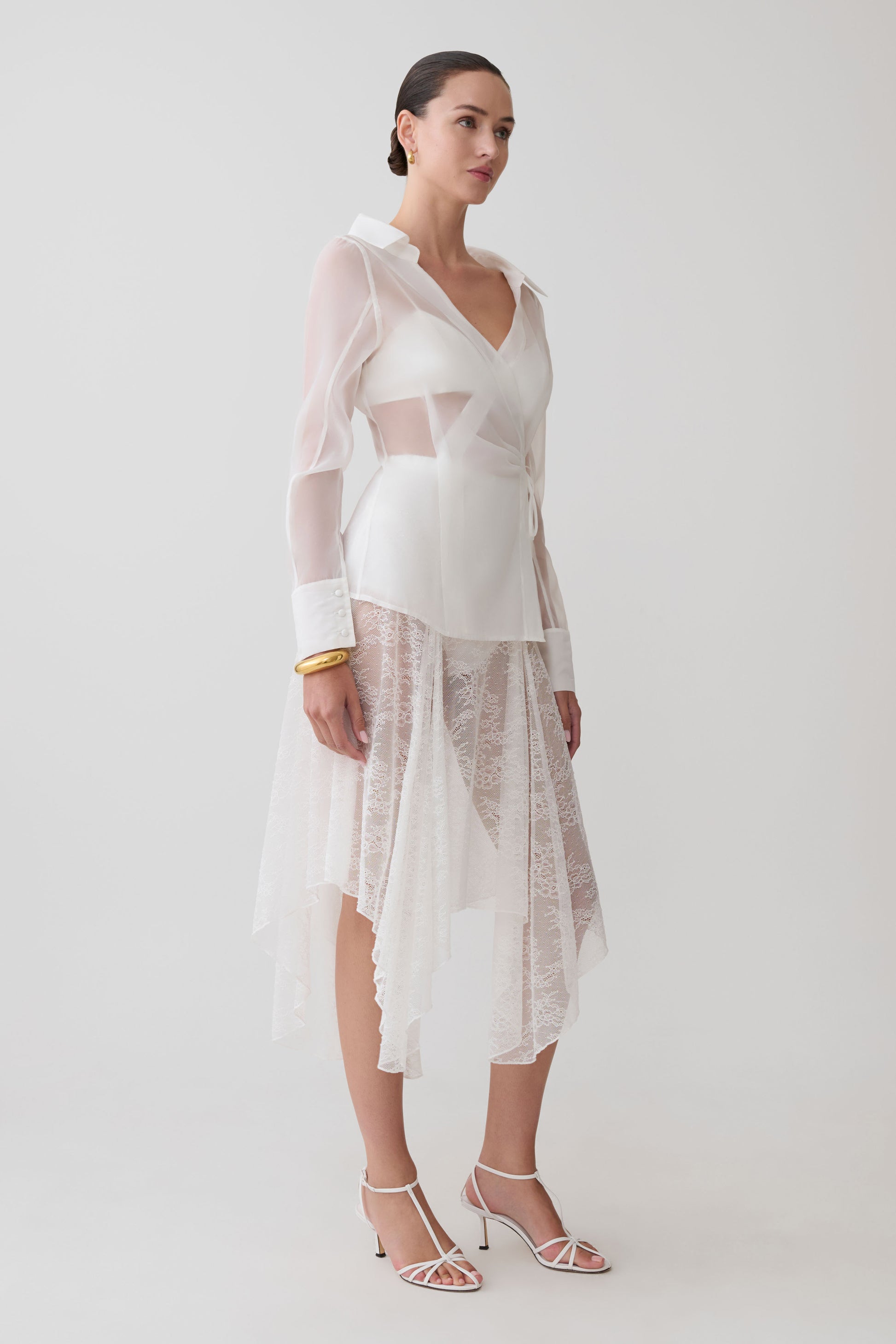 Haime Lace Hankie Midi Skirt - Ivory #6