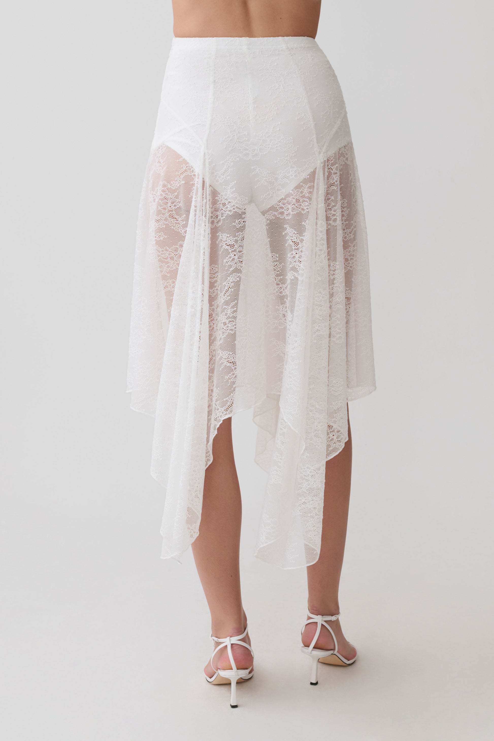Haime Lace Hankie Midi Skirt - Ivory #2