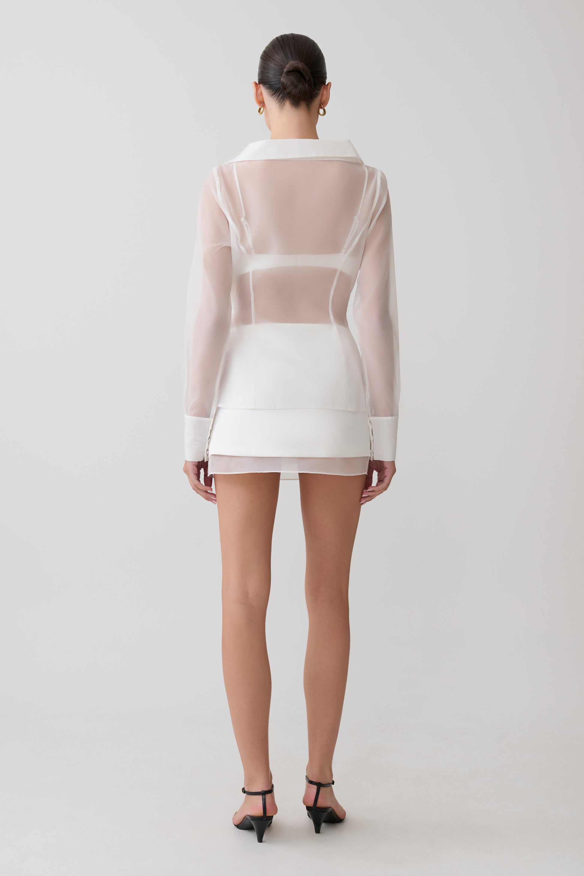 Frankie Satin Mini Skirt - White #5