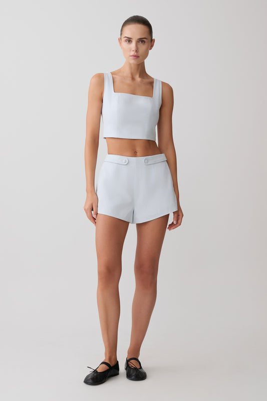 Josephine Cotton Shorts With Waistbands - Ice Blue