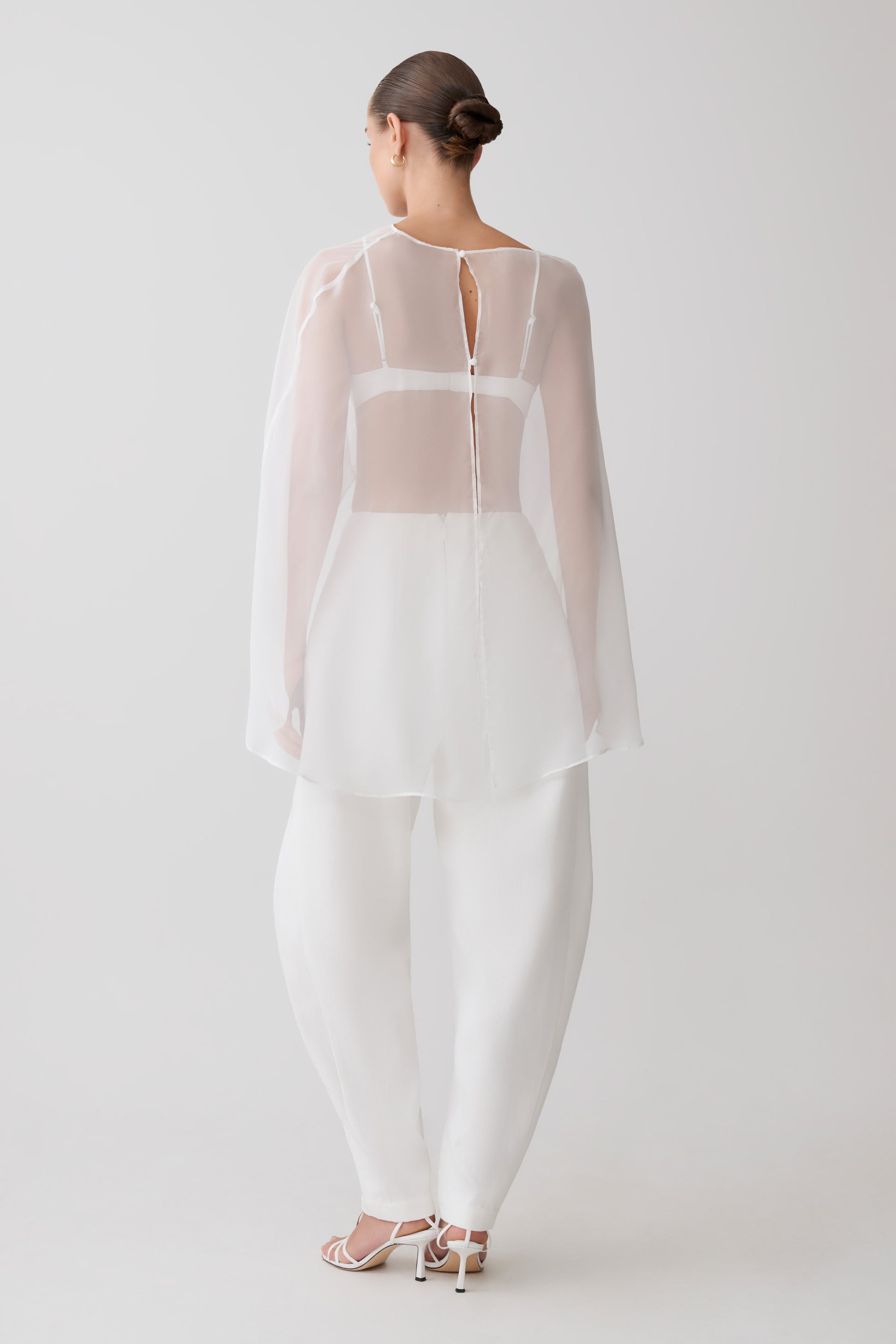 Kirstine Bralette With Chiffon Cape - Ivory #5
