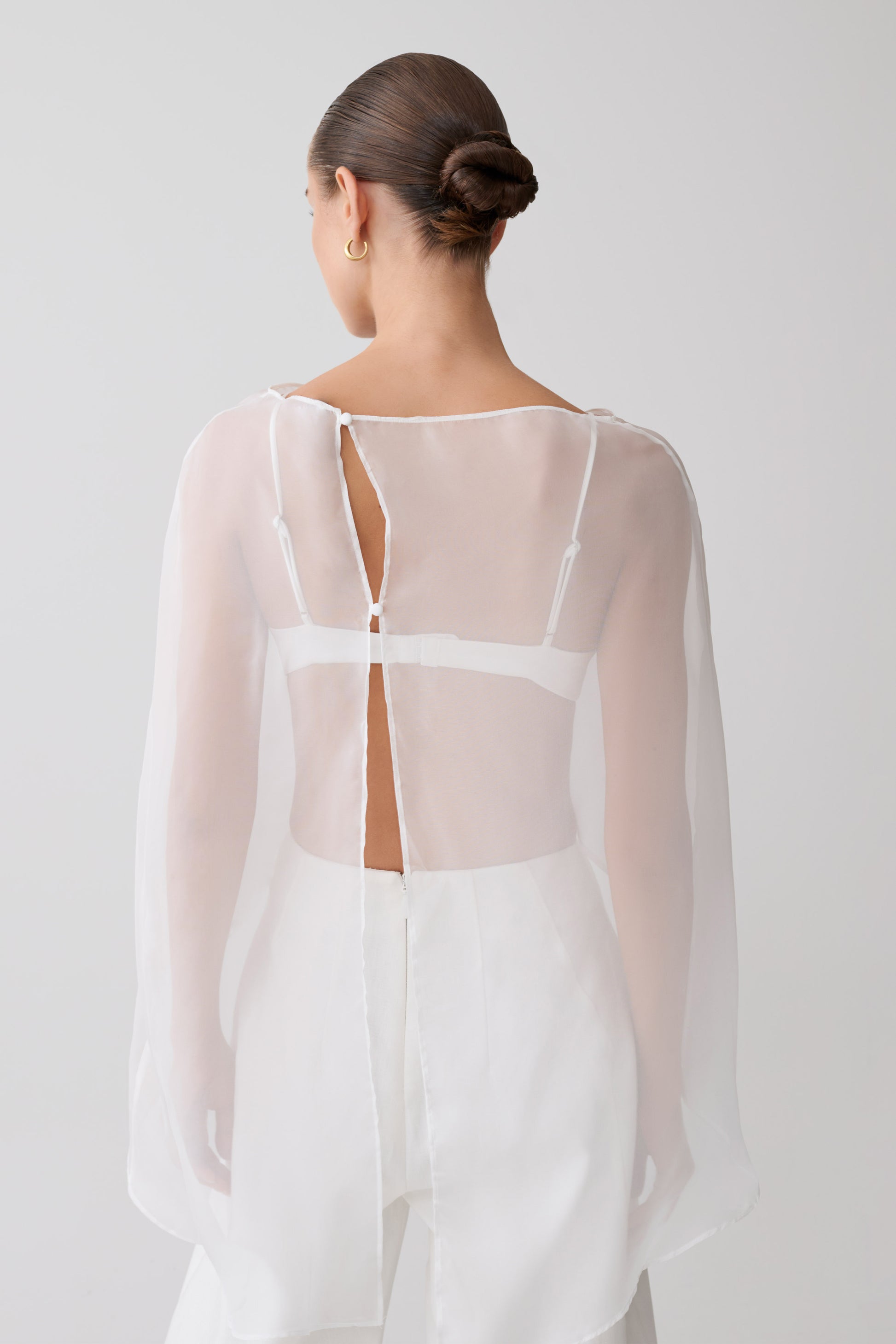 Kirstine Bralette With Chiffon Cape - Ivory #2