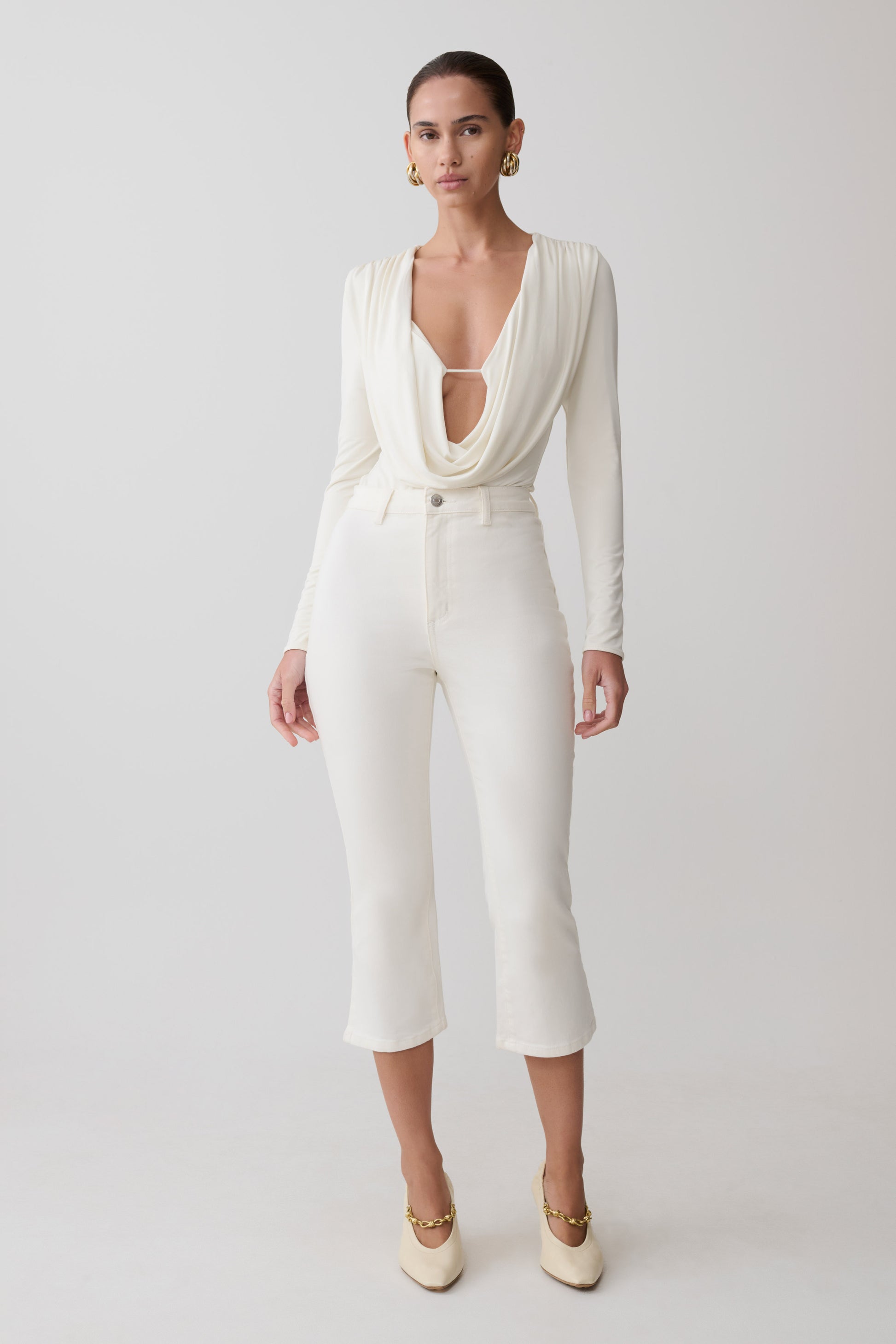 Mary Denim Capris - White #8