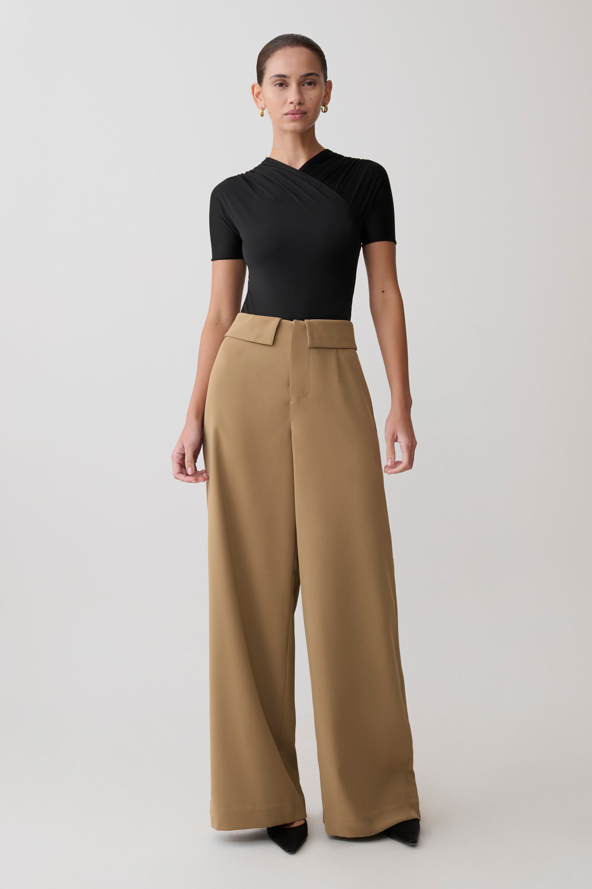 Tanya Wide Leg Suiting Pants - Camel #4