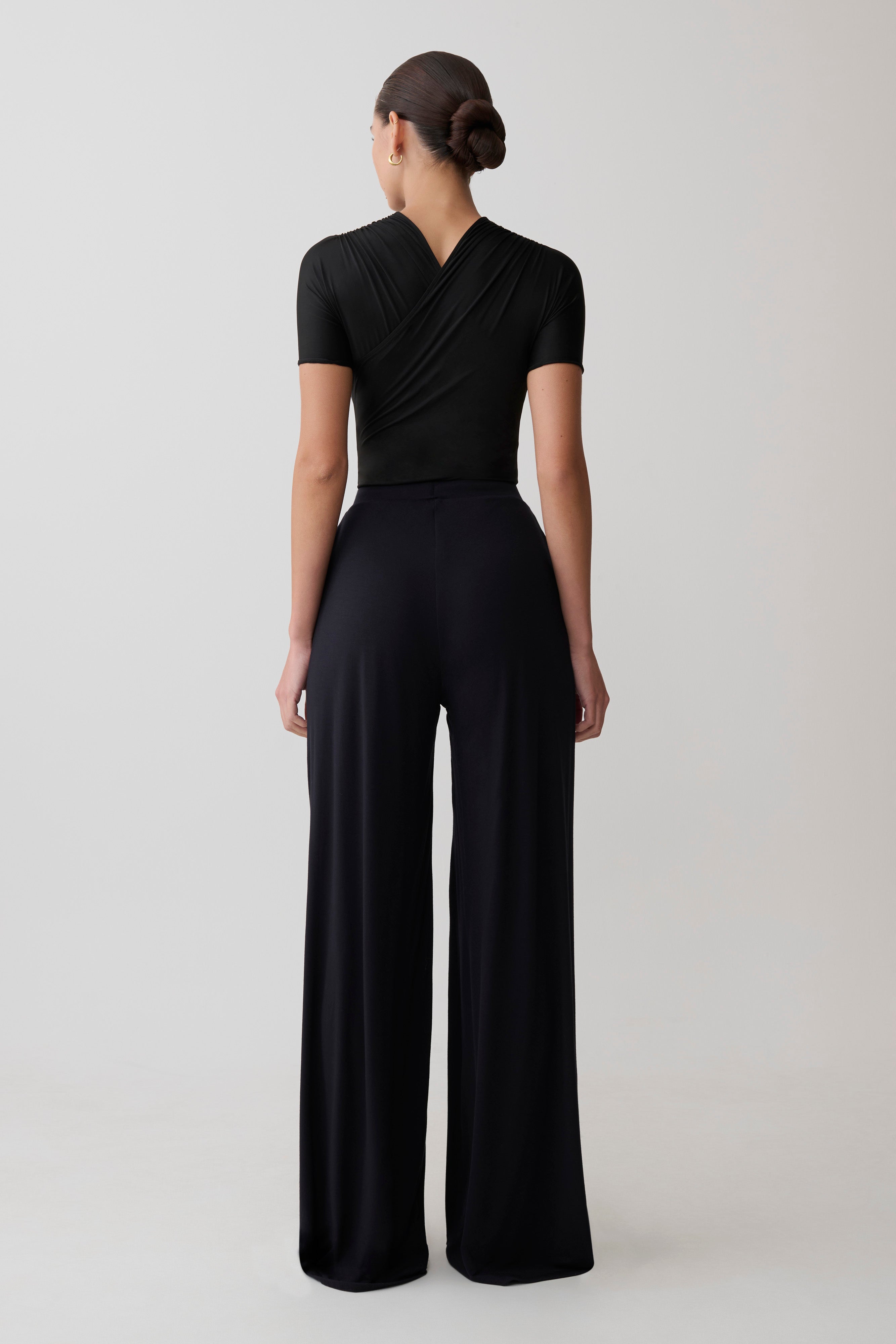 Sari Long Sleeve Modal Top - Black & MESHKI