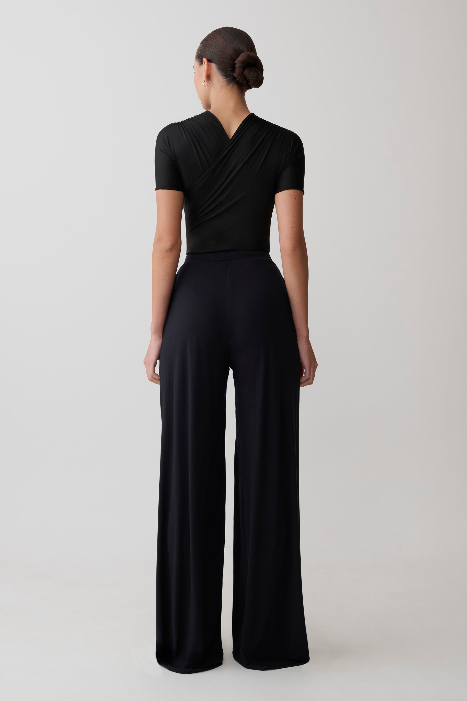Dewi Wide Leg Modal Pants - Black #3