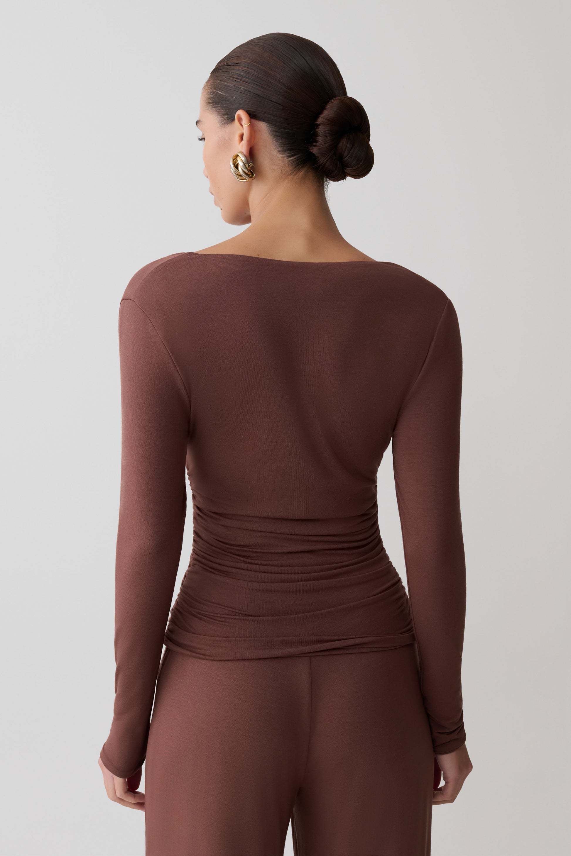 Sari Long Sleeve Modal Top - Chocolate #2