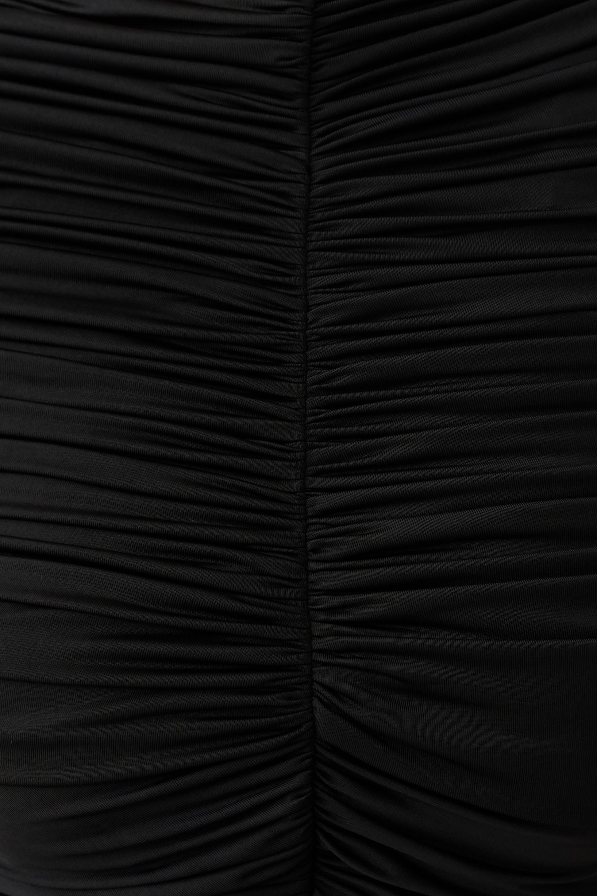 Linh Slinky High Neck Gathered Top - Black #10
