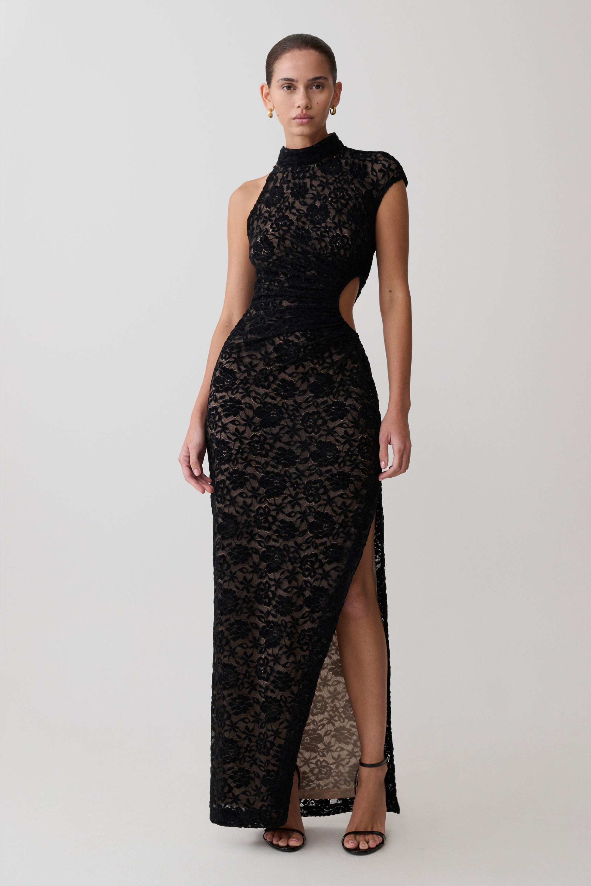 Trinh One Shoulder Maxi Dress - Black #3