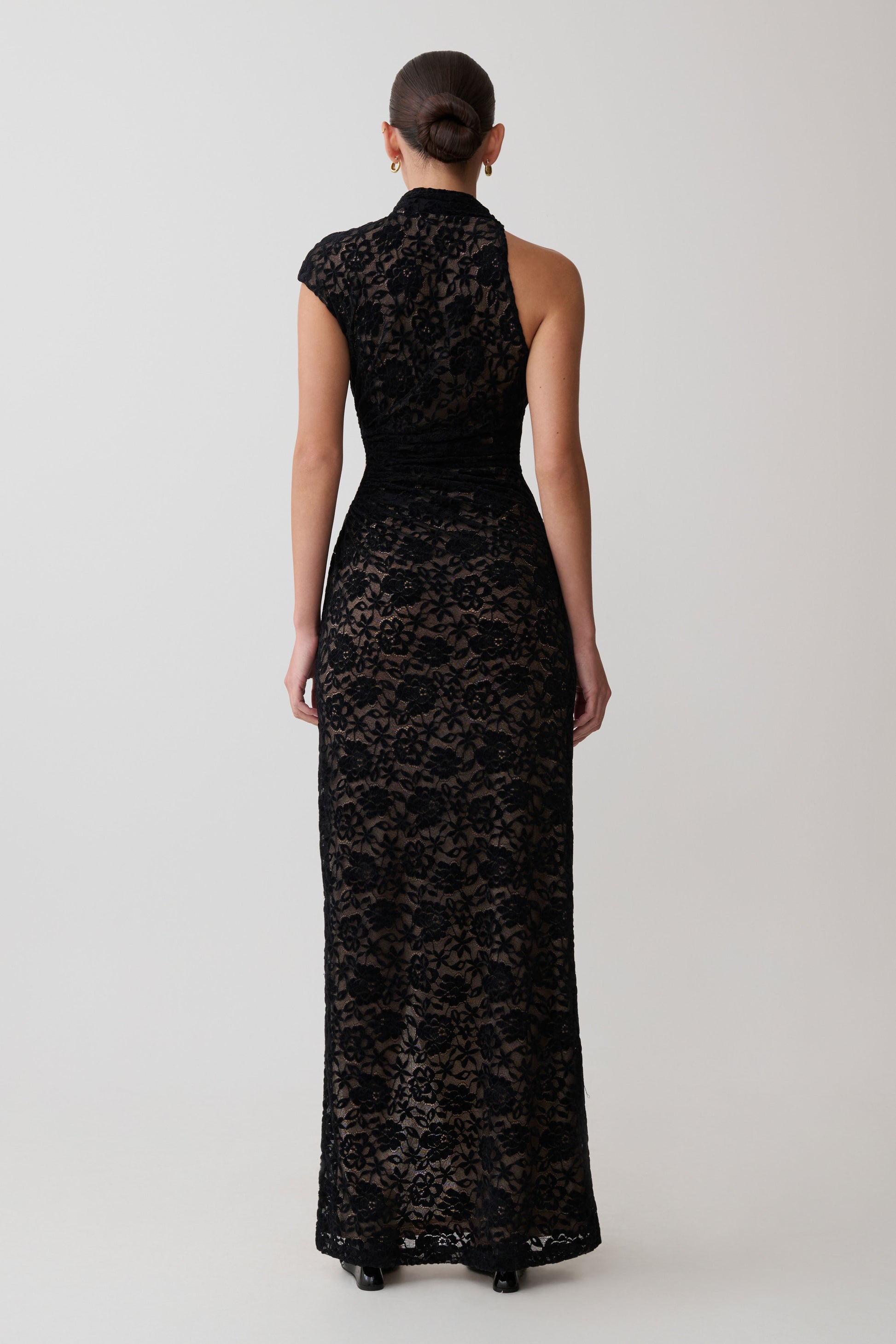 Trinh One Shoulder Maxi Dress - Black #2