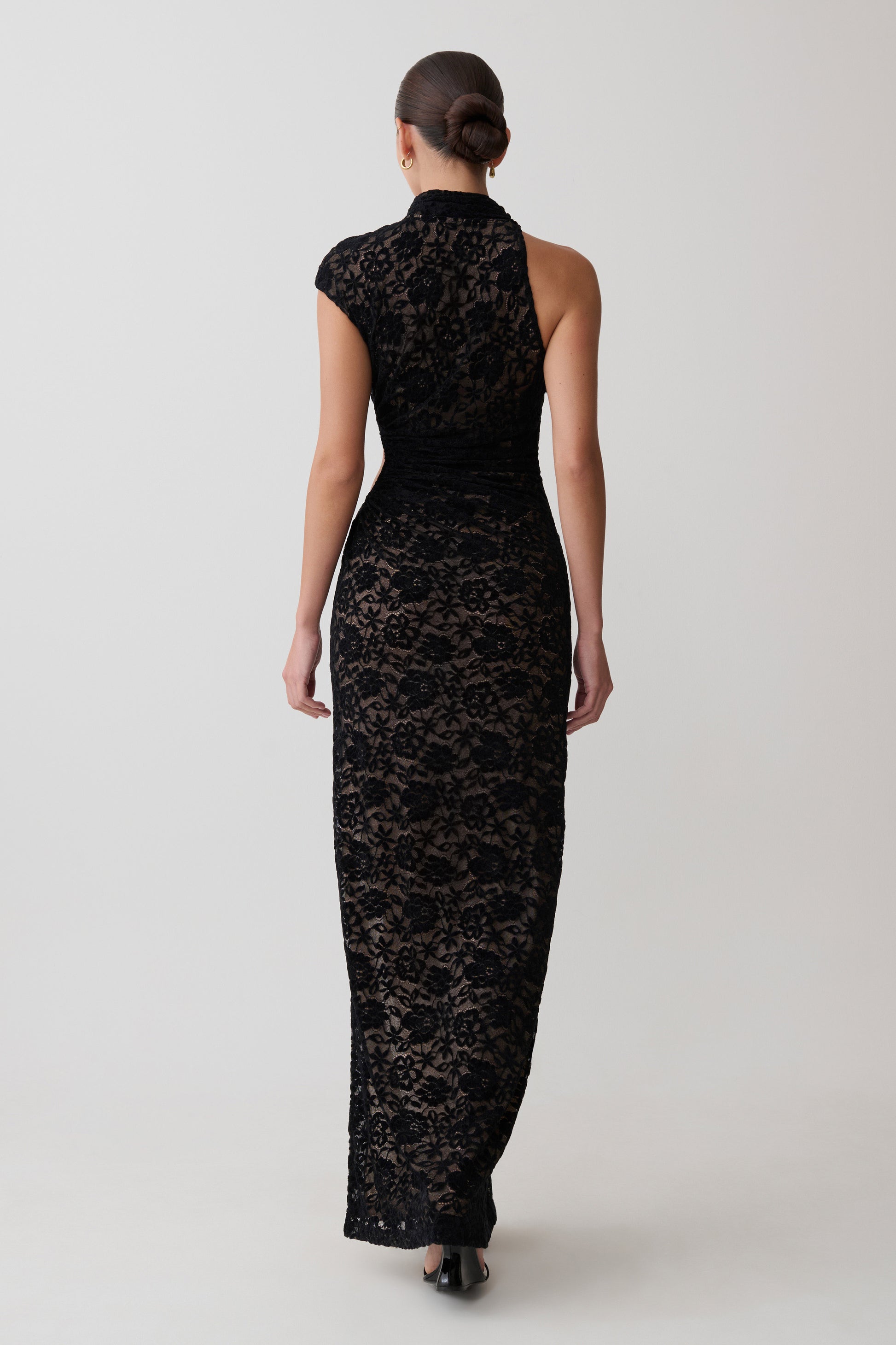Trinh One Shoulder Maxi Dress - Black #5