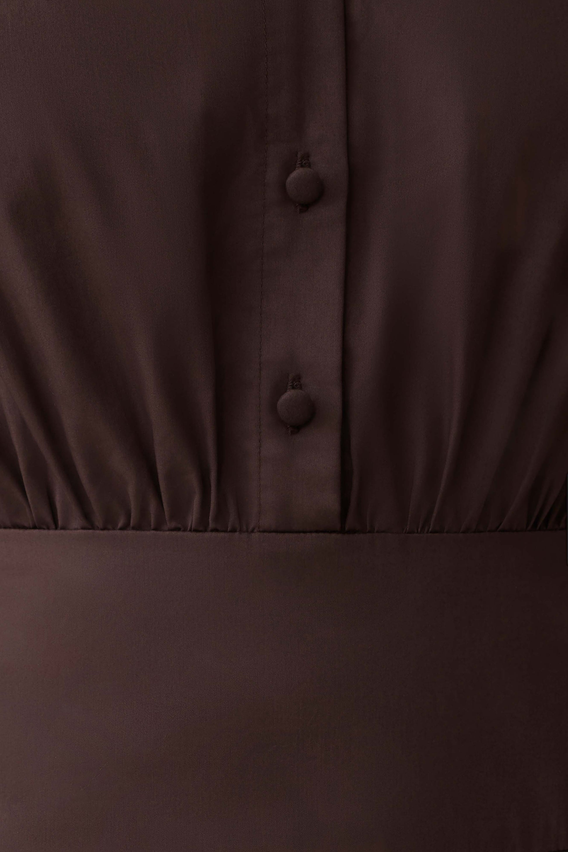Isolde Long Sleeve Cotton Maxi Dress - Dark Chocolate #12