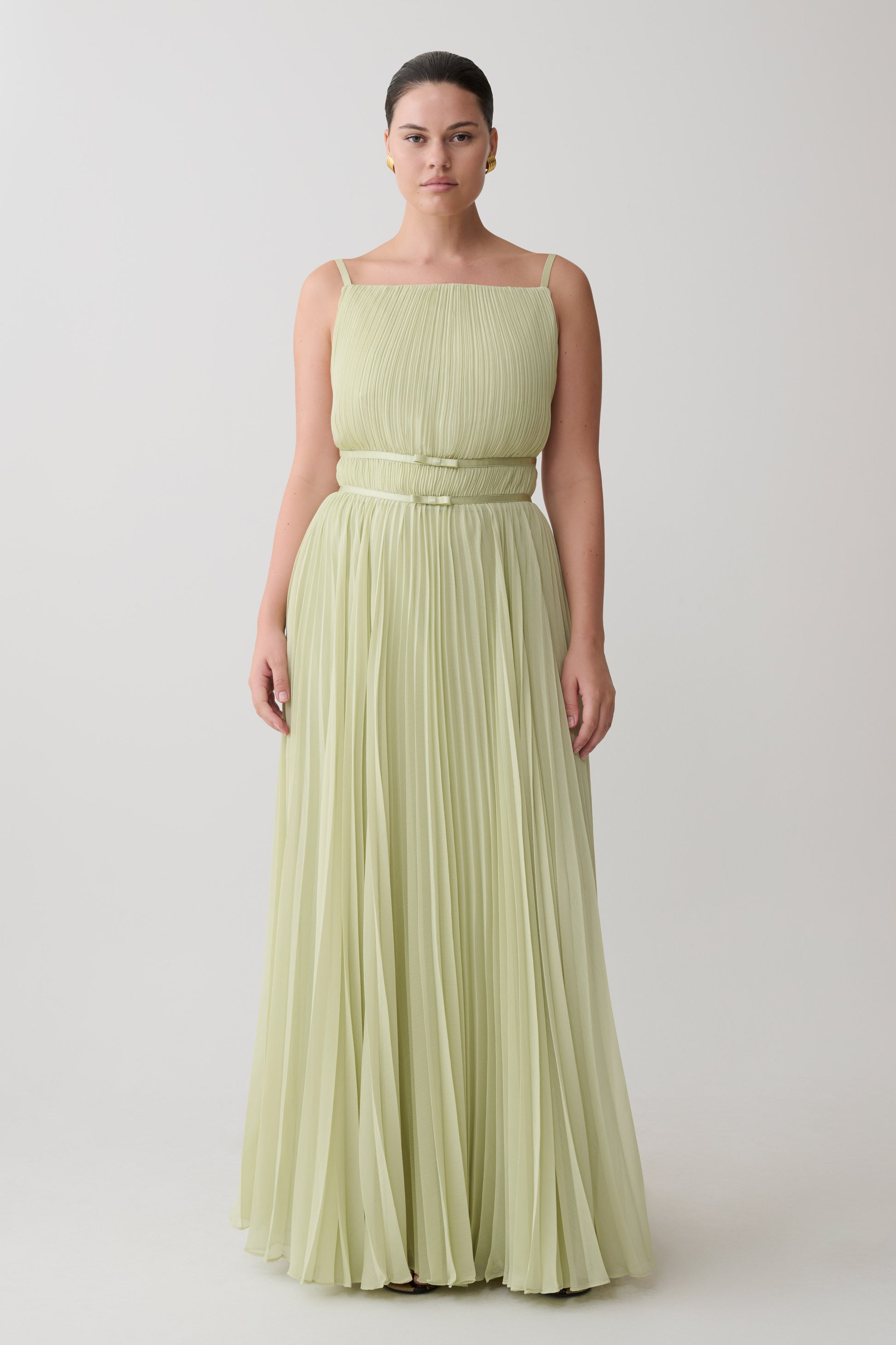 Clarisse Pleated Maxi Dress - Sage #5