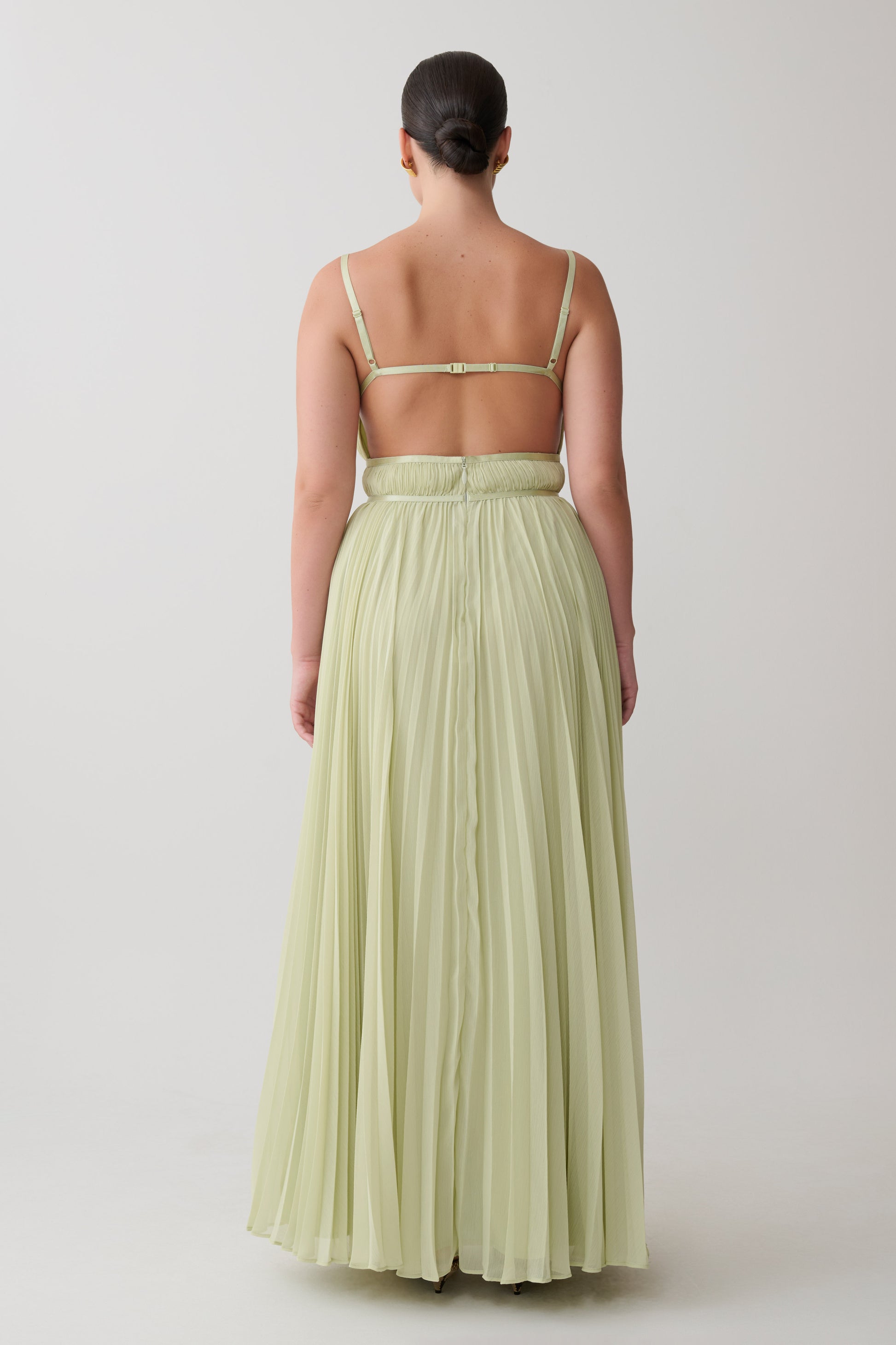 Clarisse Pleated Maxi Dress - Sage #3