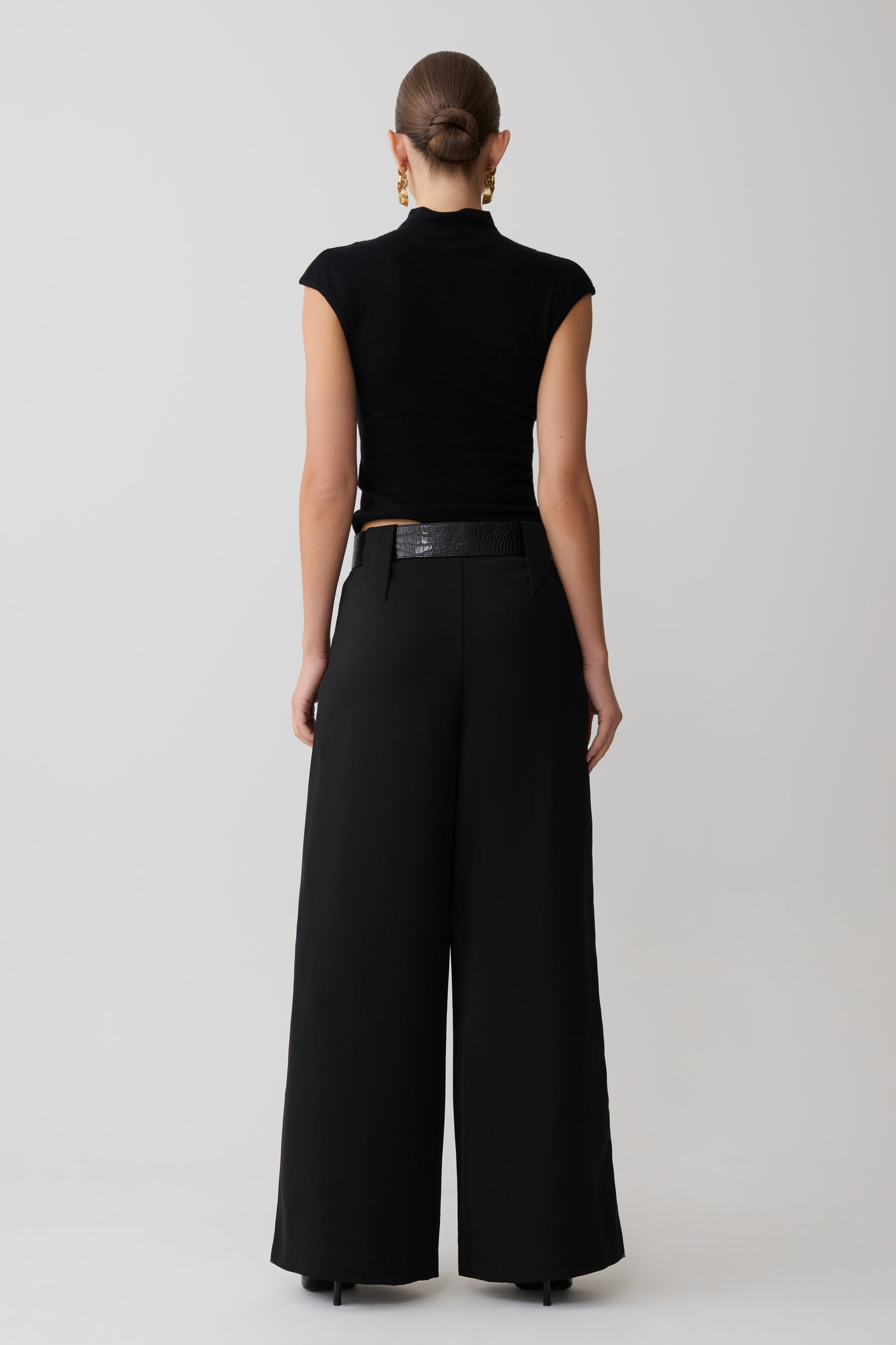 Arlo Wide Leg Suiting Trouser - Black #3