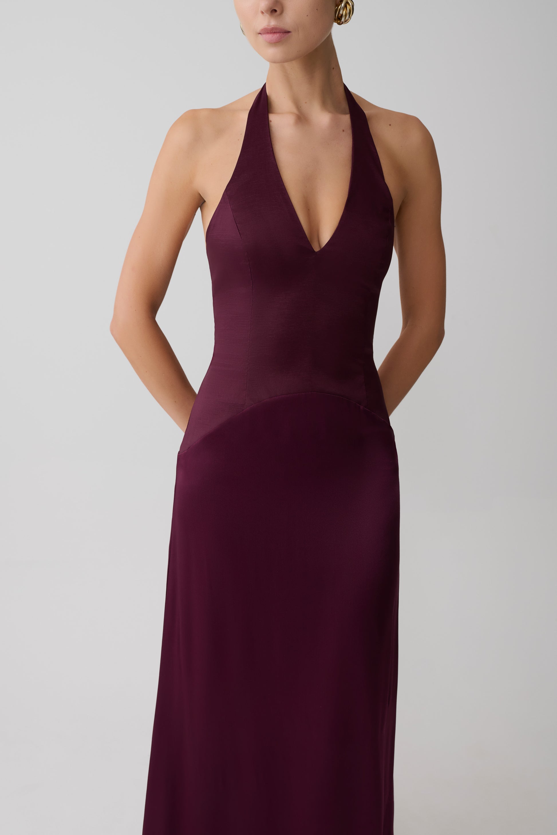 Maura Taffeta And Satin Maxi Dress - Wine #5