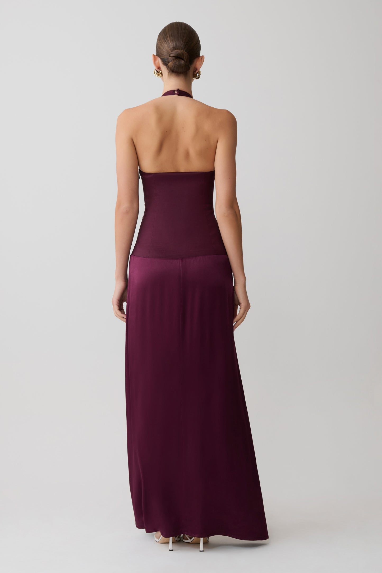 Maura Taffeta And Satin Maxi Dress - Wine
