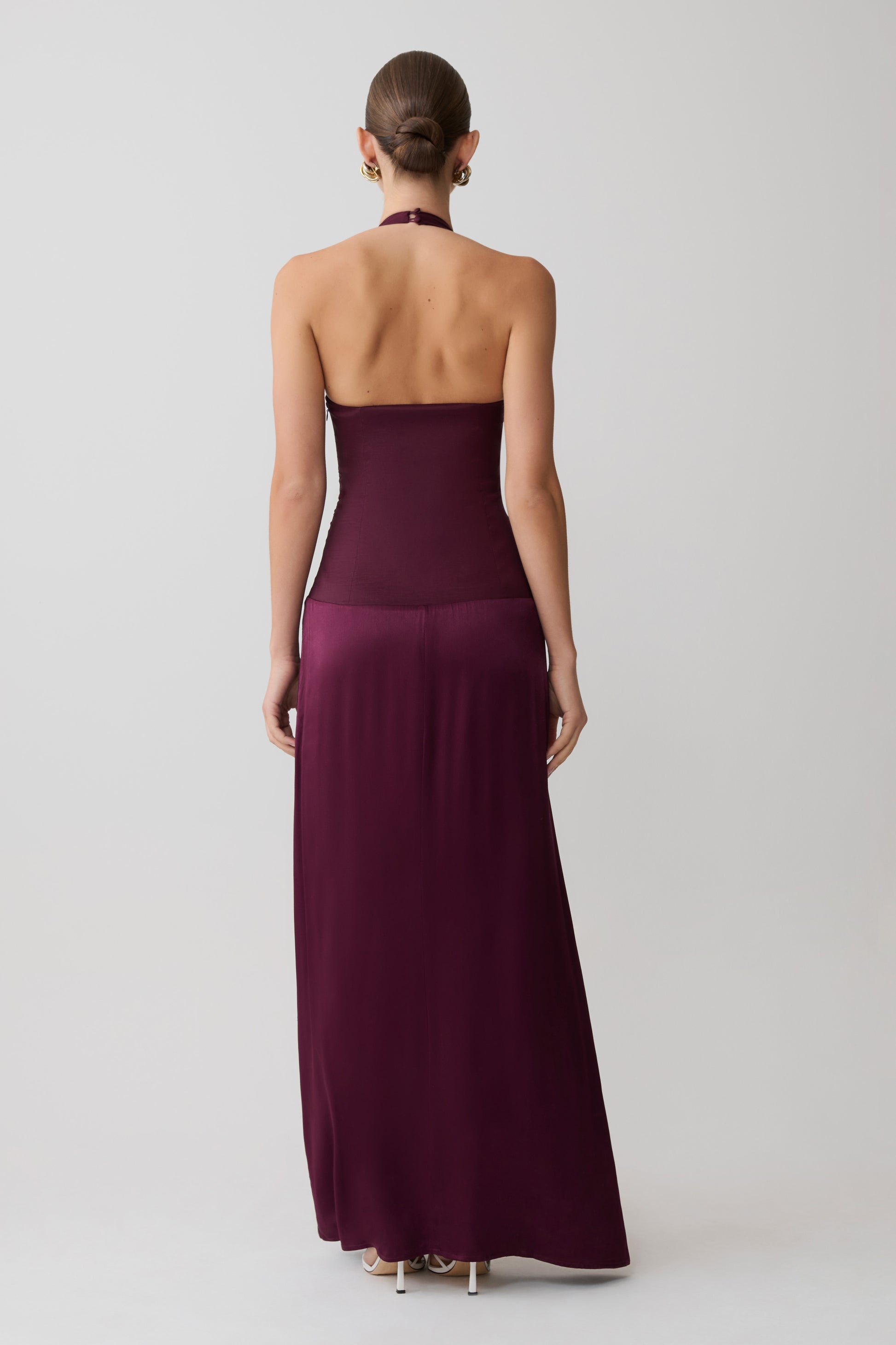 Maura Taffeta And Satin Maxi Dress - Wine #2