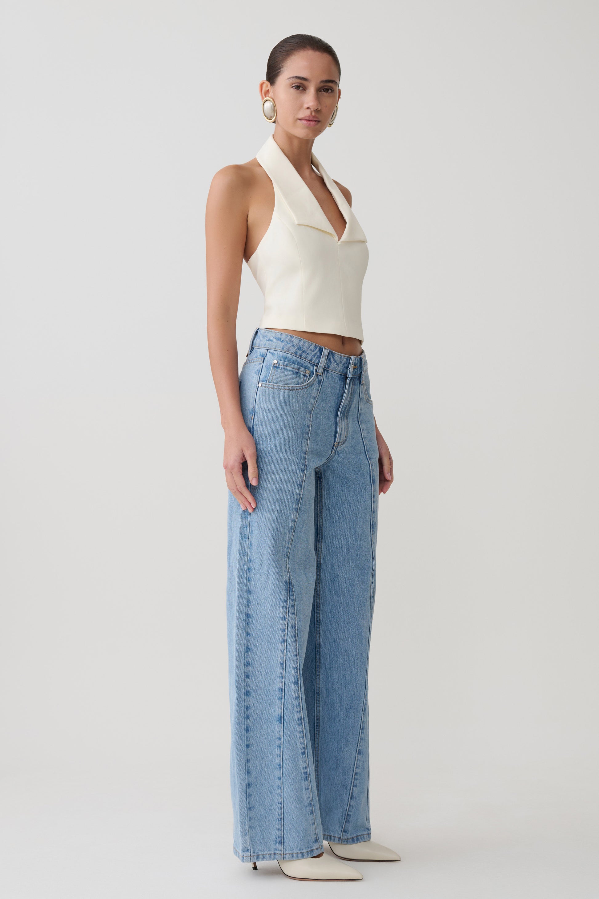 Roy Mid Rise Wide Leg Denim Jeans - Classic Blue #2