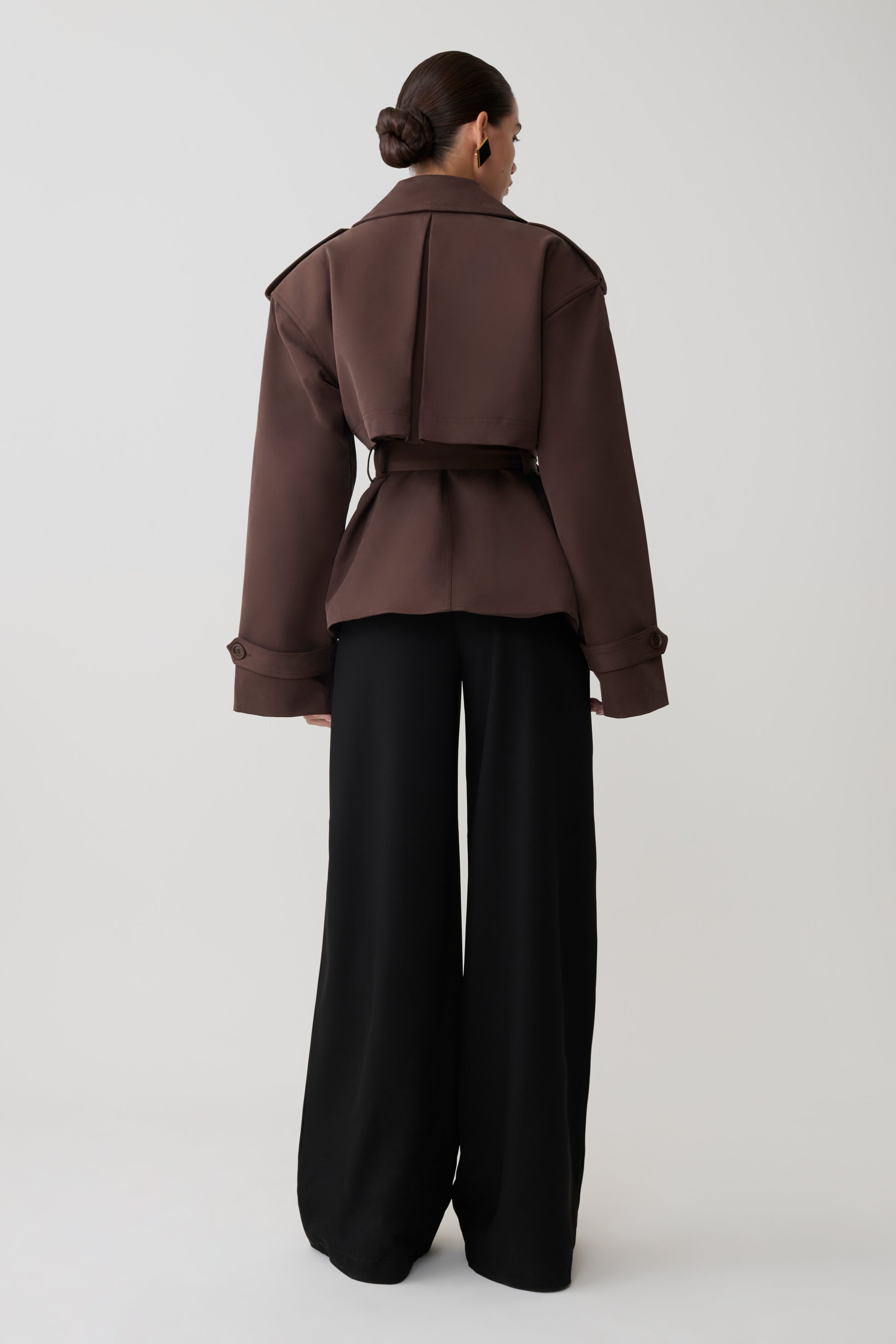 Alden Short Trench Jacket - Chocolate #2