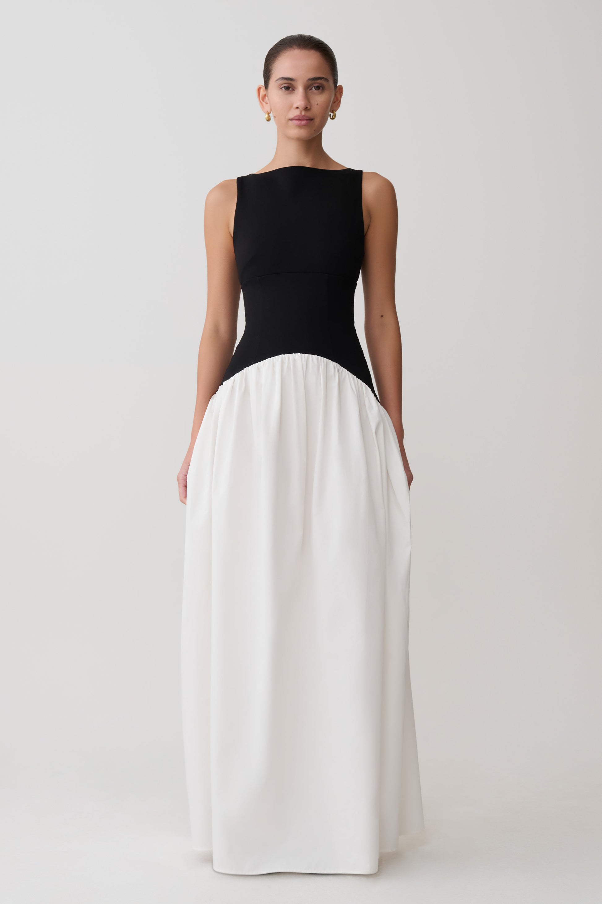Acacia Contrast Sleeveless Maxi Dress - Black/White #5