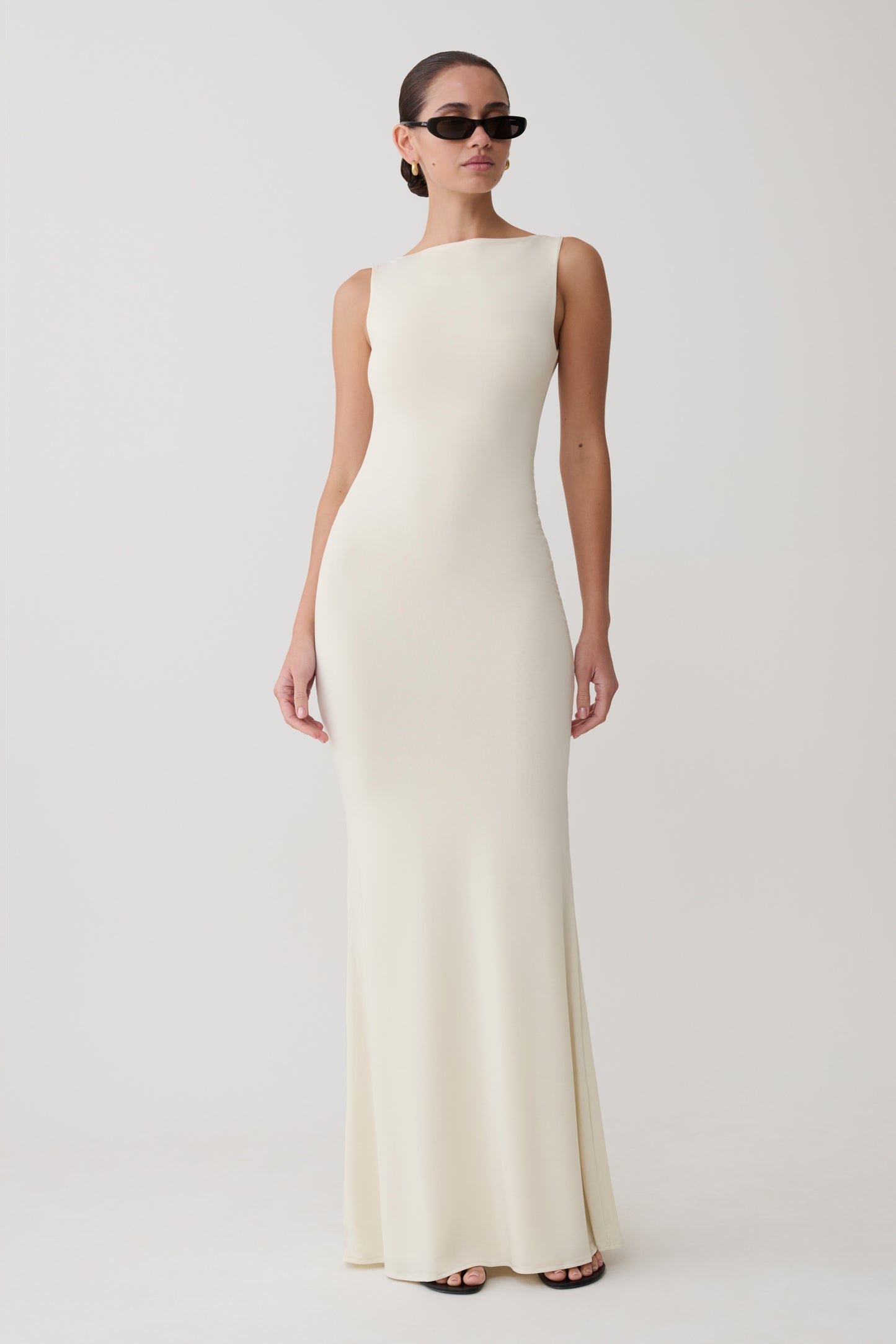 Tarna Sleeveless Slinky Maxi Dress - Bone