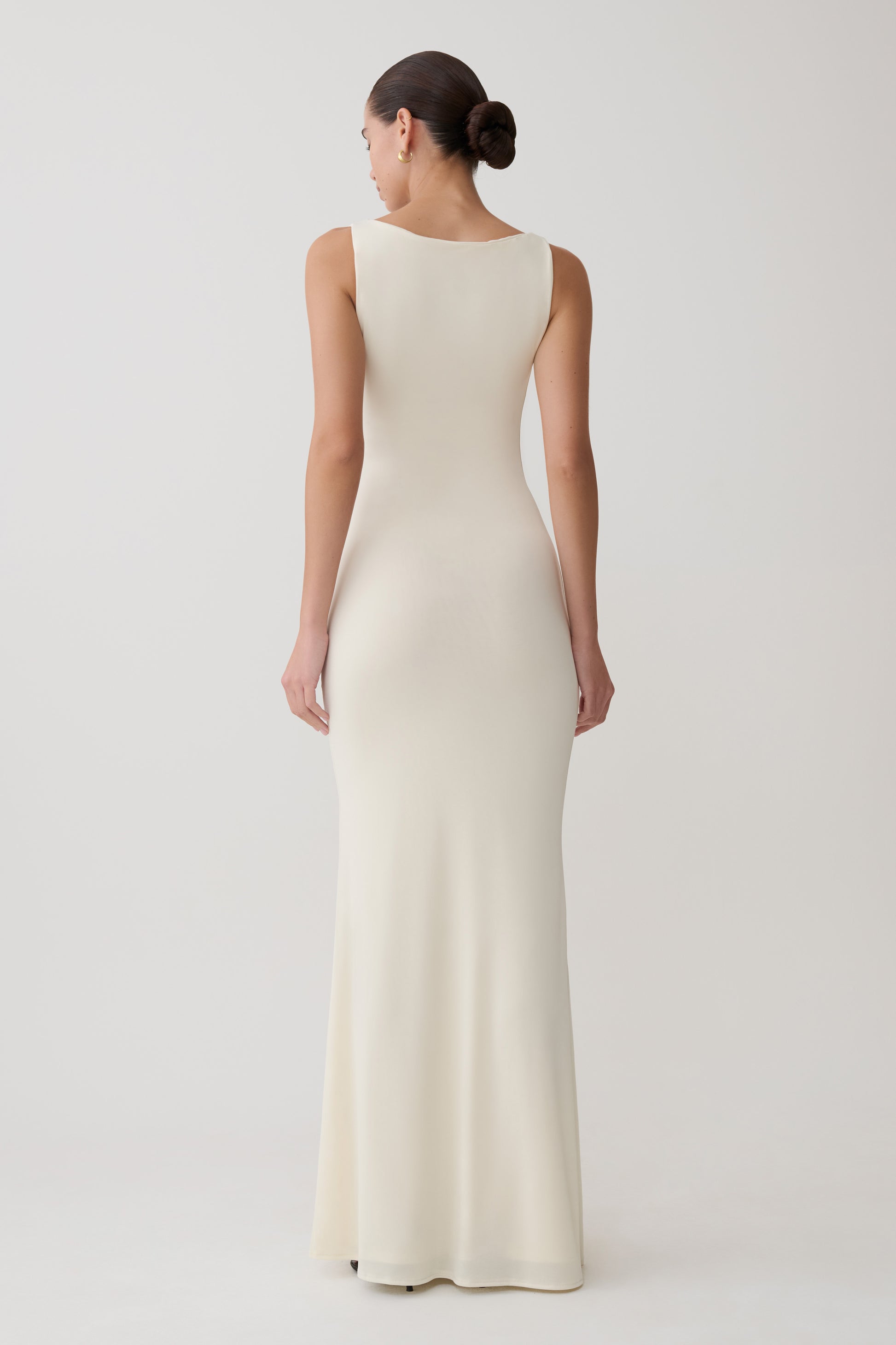 Tarna Sleeveless Slinky Maxi Dress - Bone #2