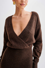 Shannon Knit Maxi Dress - Chocolate