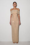 Phi Multi-Wear Cowl Diamante Maxi Dress - Gold