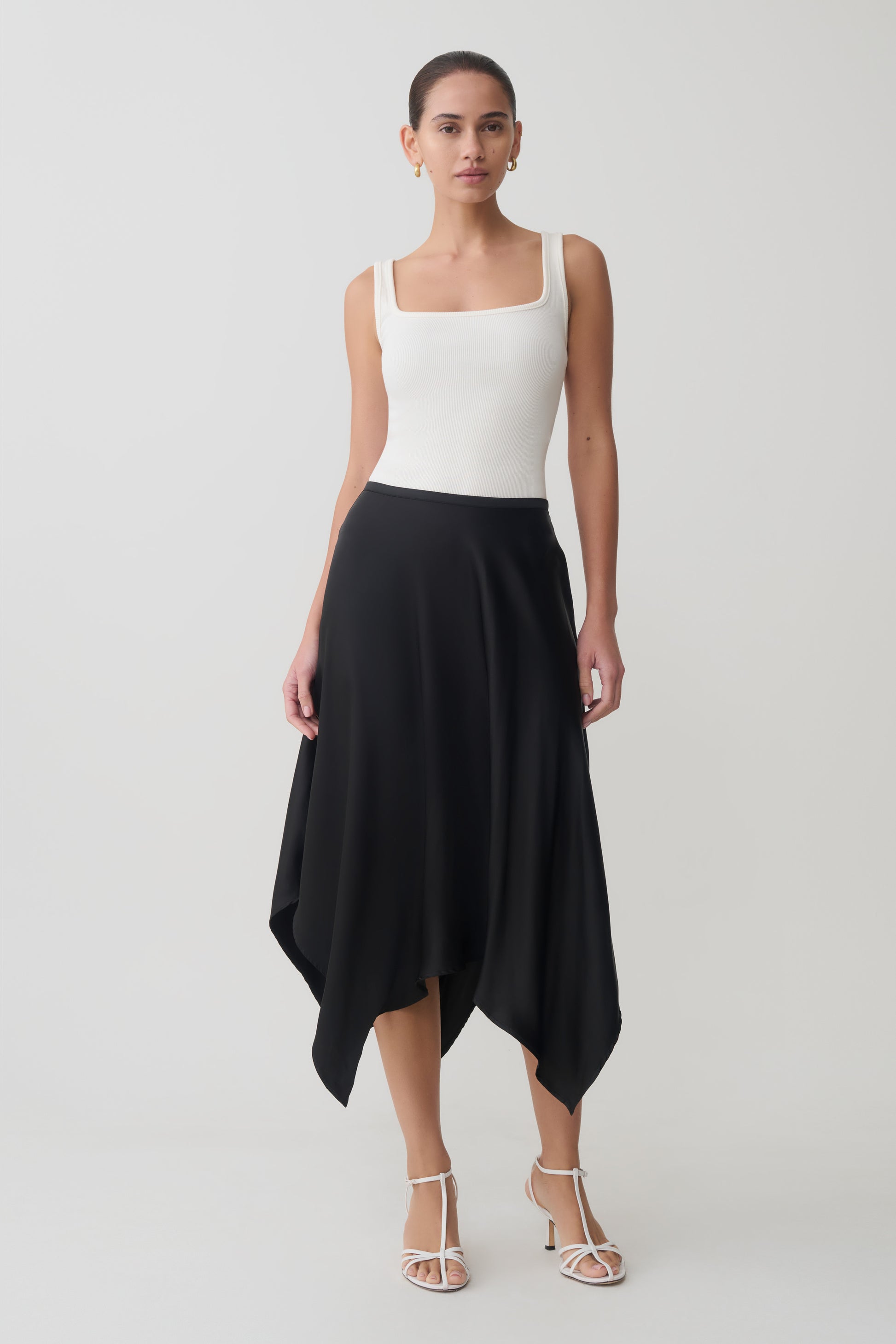 Aisling Ribbed Square Neck Sleeveless Top - Ivory #5