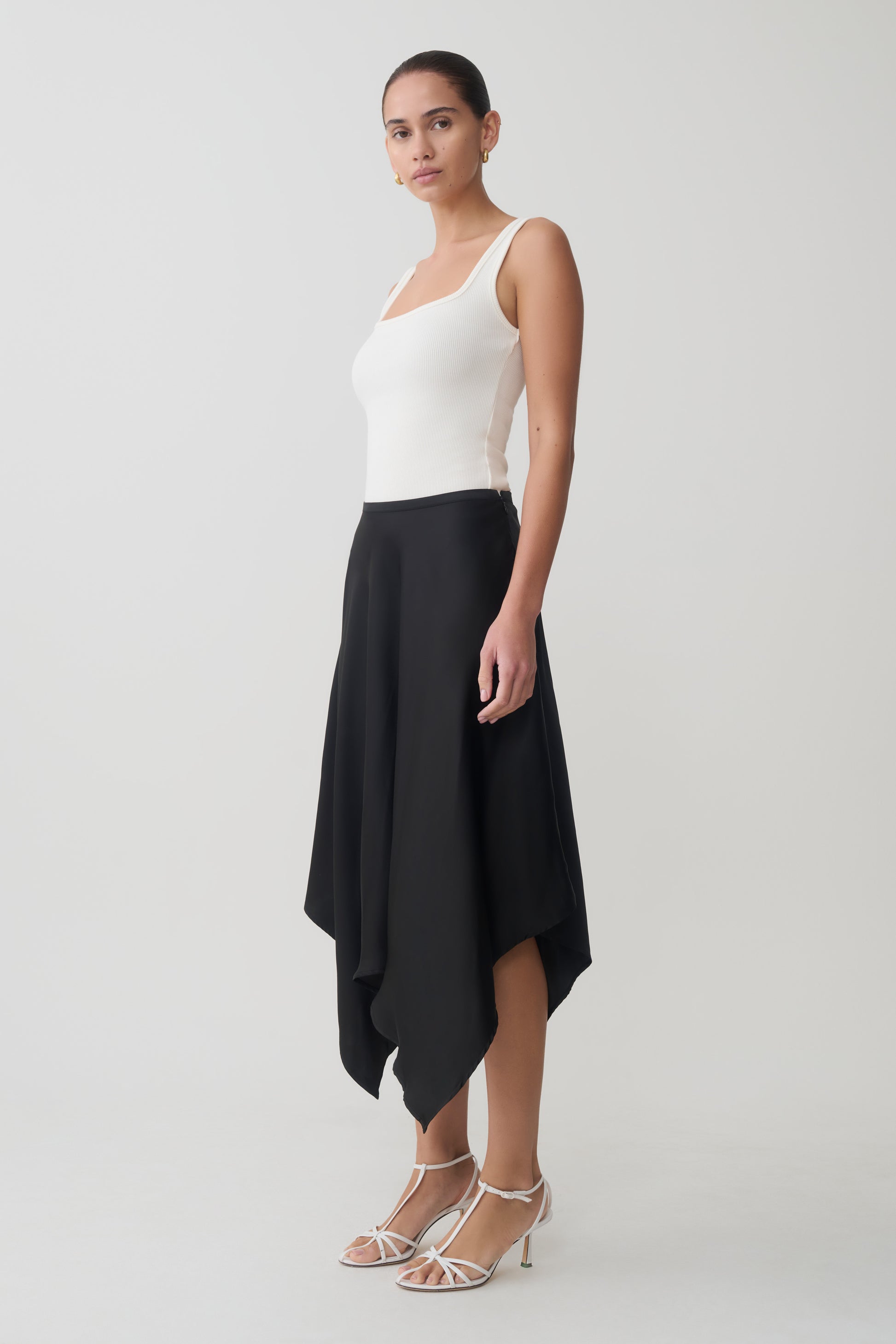 Aisling Ribbed Square Neck Sleeveless Top - Ivory #6