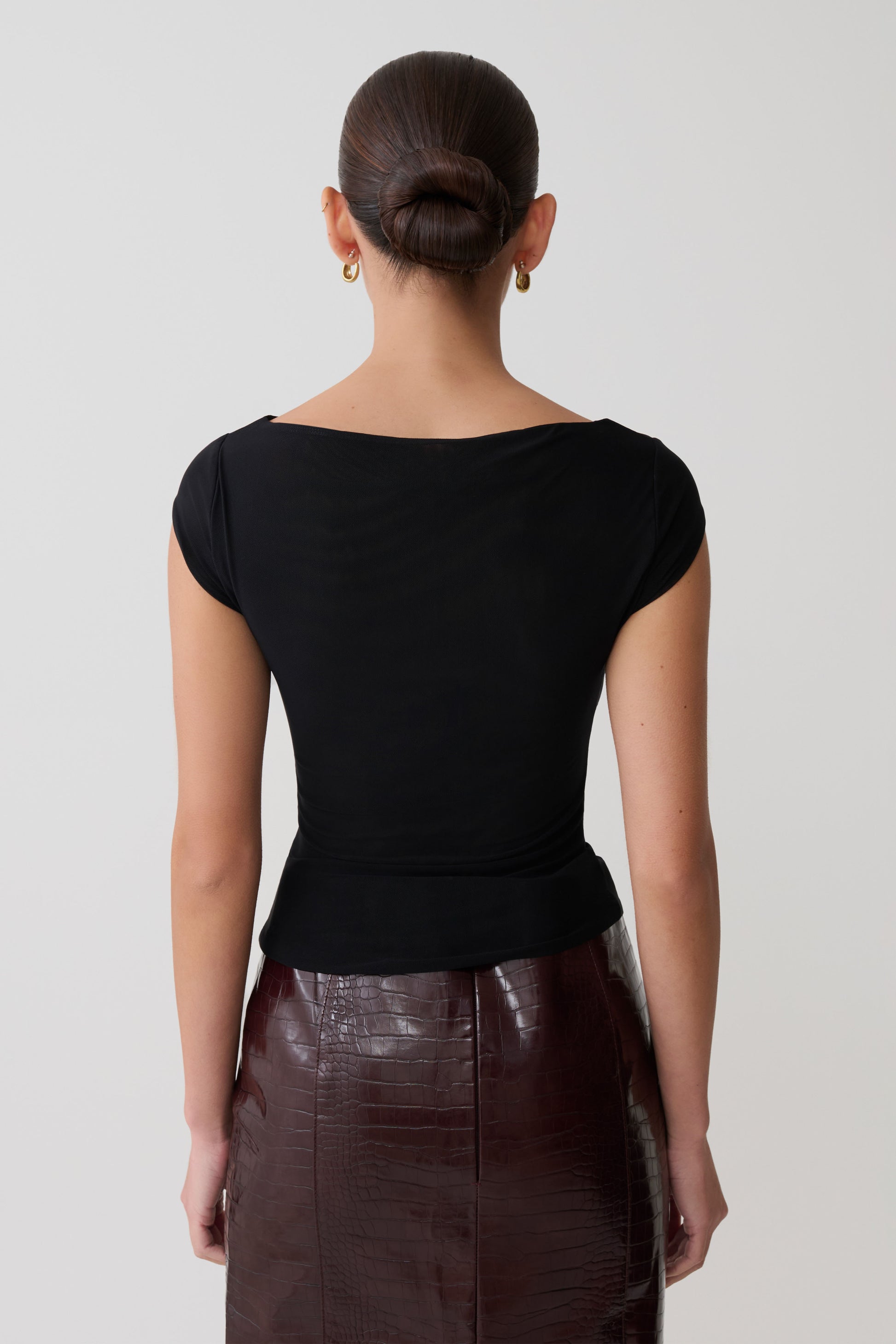 Romana Short Sleeve Mesh Top - Black #2