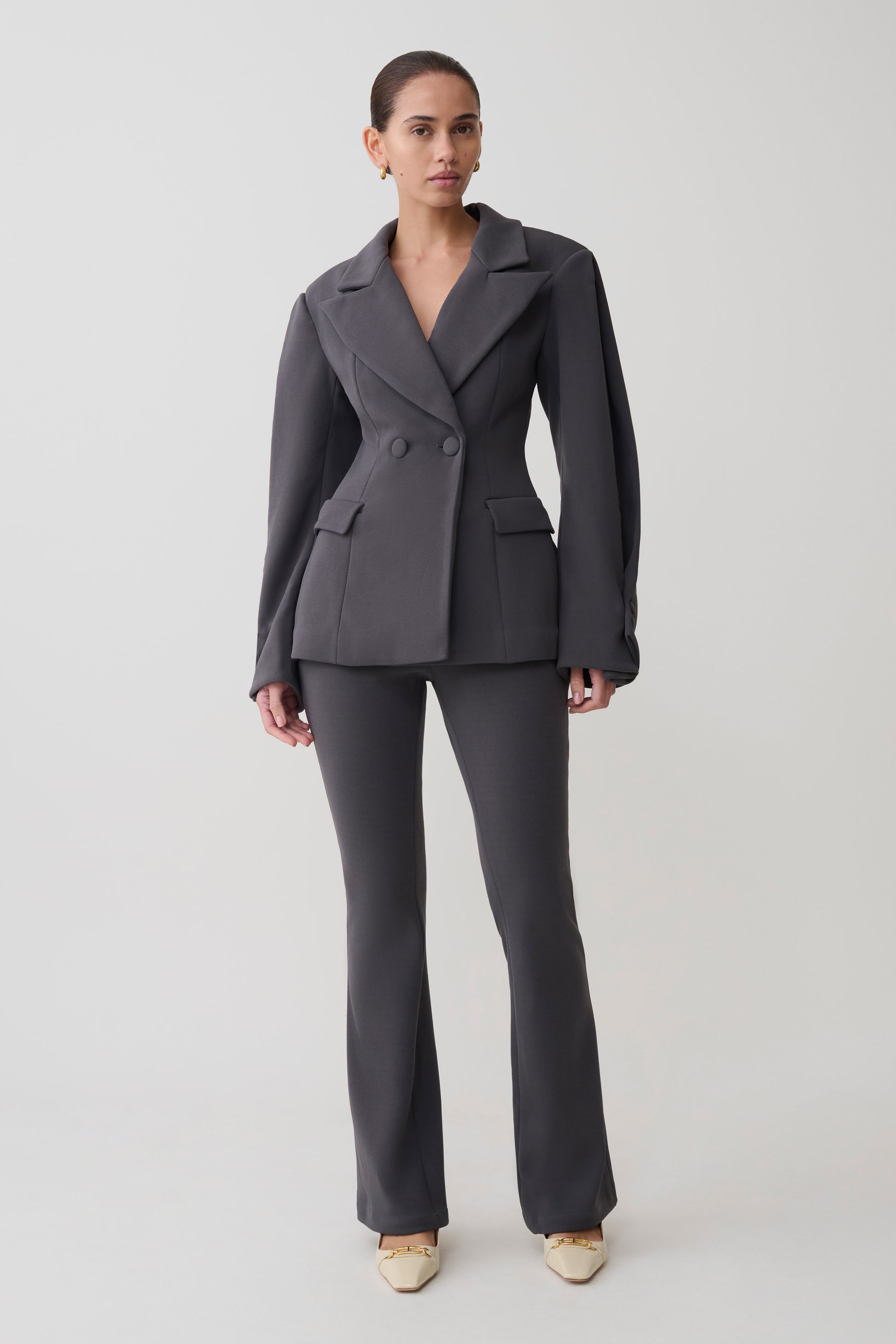 Wesley Structured Blazer - Charcoal Shadow #7