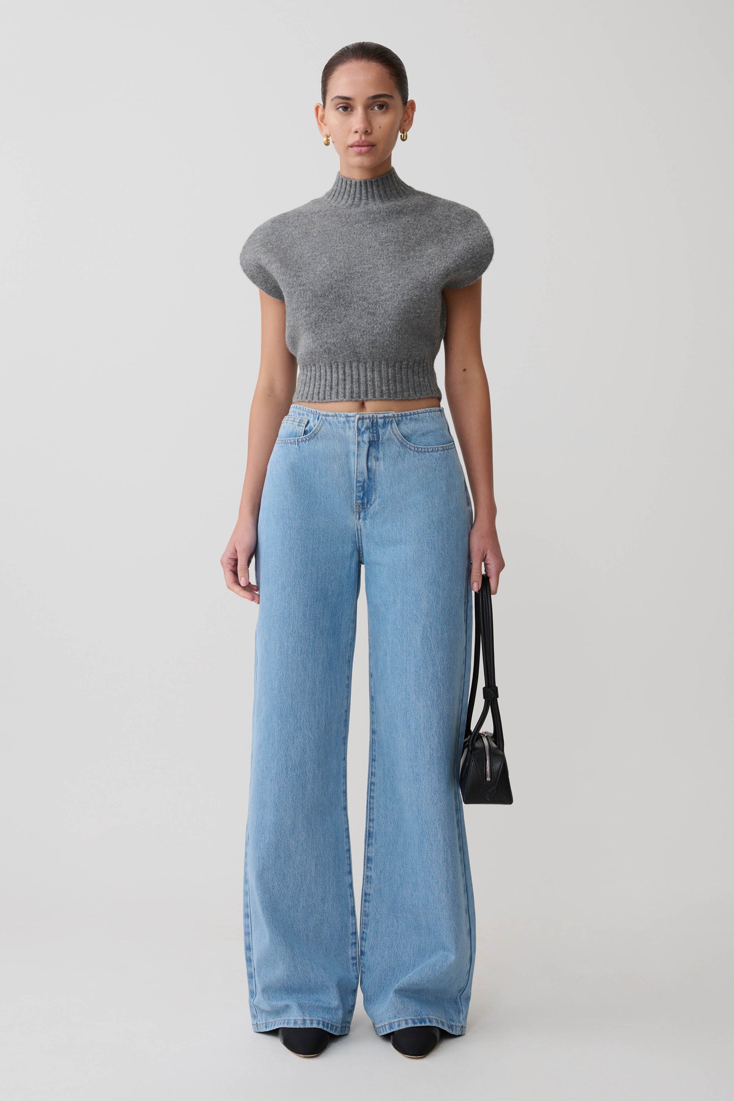 Niko Knit Oversized Top - Charcoal