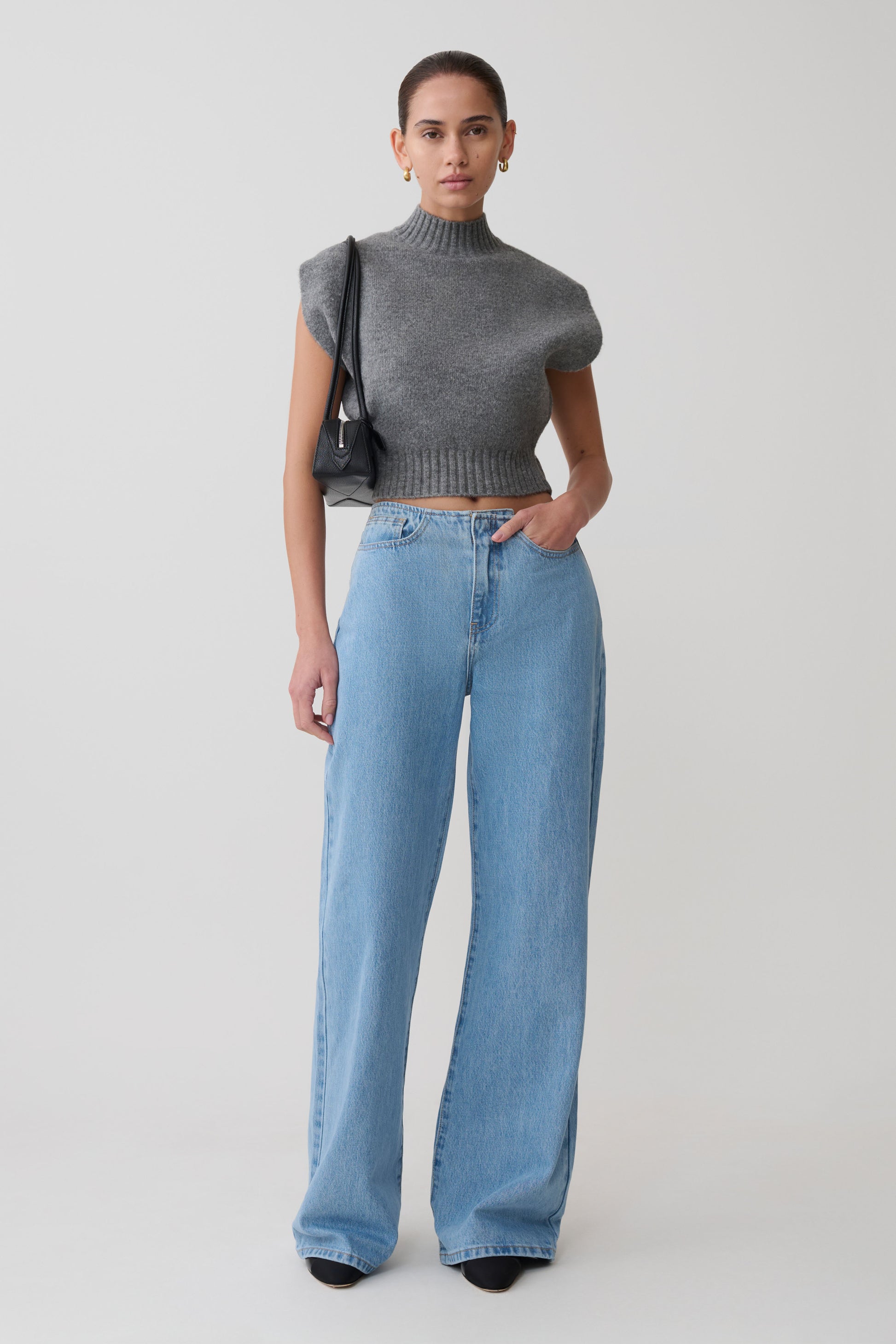 Niko Knit Oversized Top - Charcoal #9