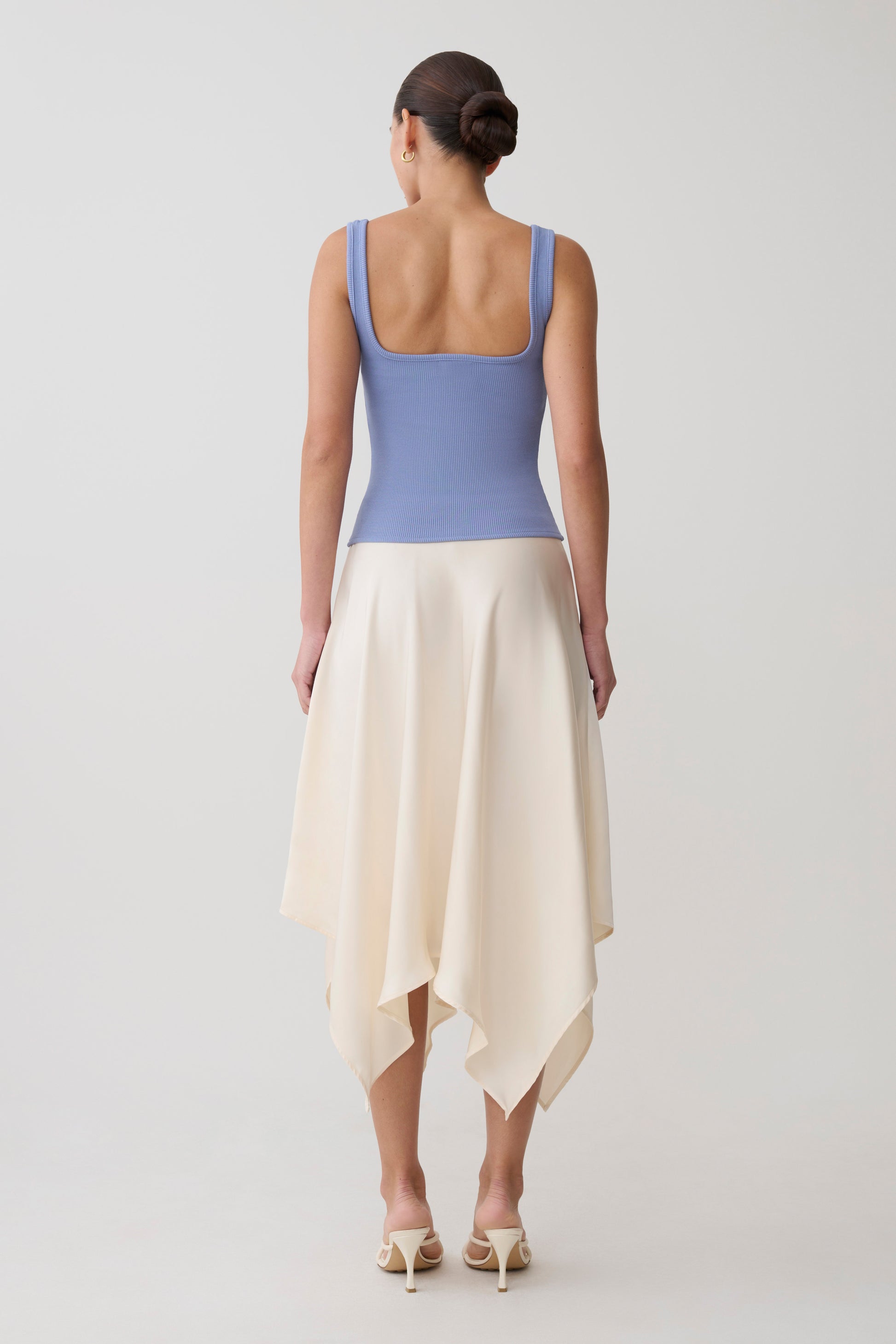 Aisling Ribbed Square Neck Sleeveless Top - Cornflower Blue #5