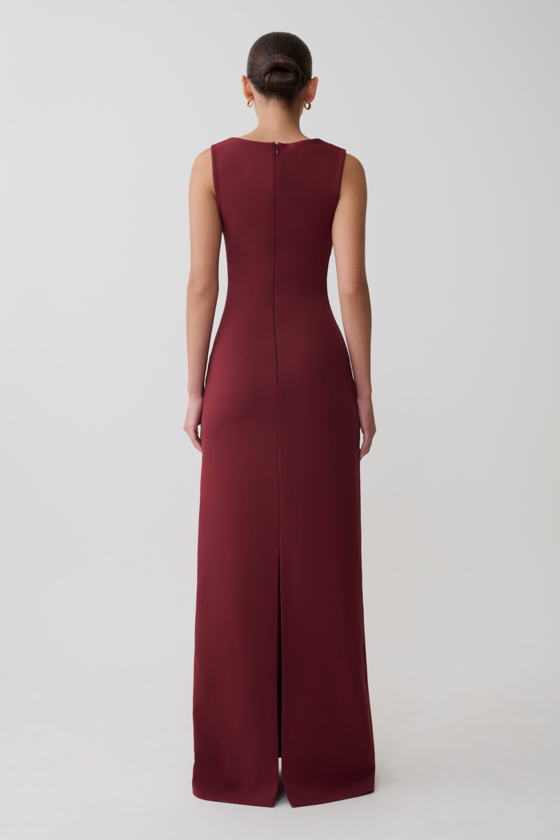 Rhea Detachable Cape Jersey Maxi Dress - Wine #6