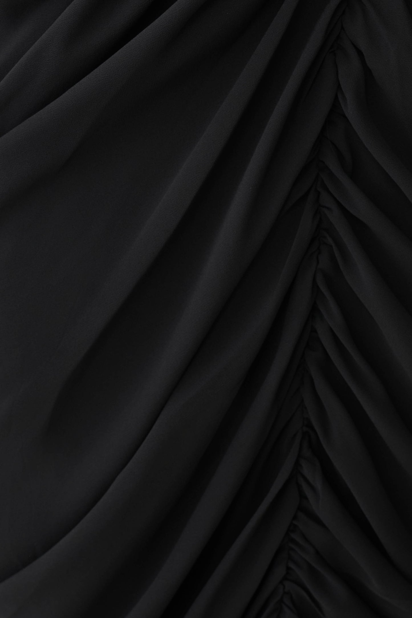 Micaela Chiffon Gathered Maxi Dress - Black
